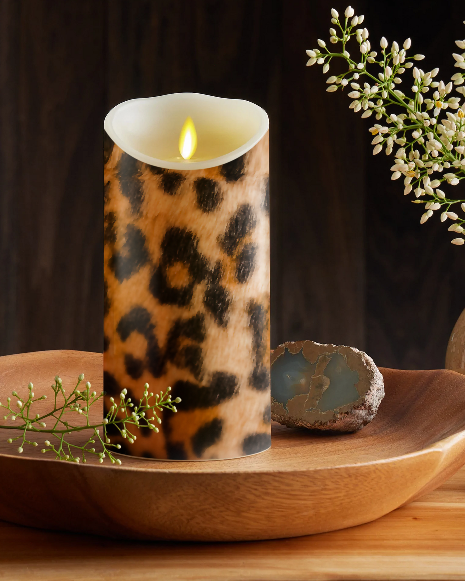 Leopard Pattern Luminara Candle Sticker