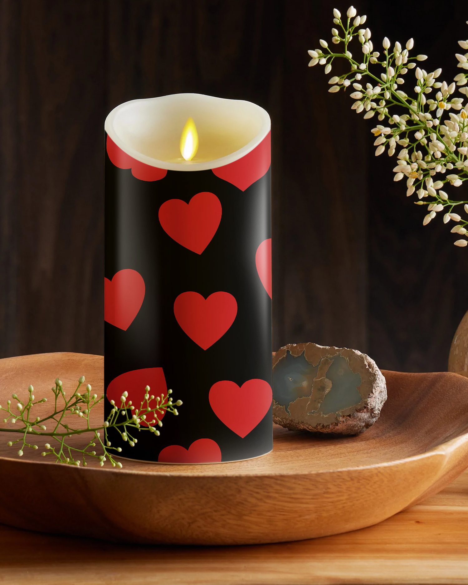 Repeating Hearts Luminara Candle Sticker