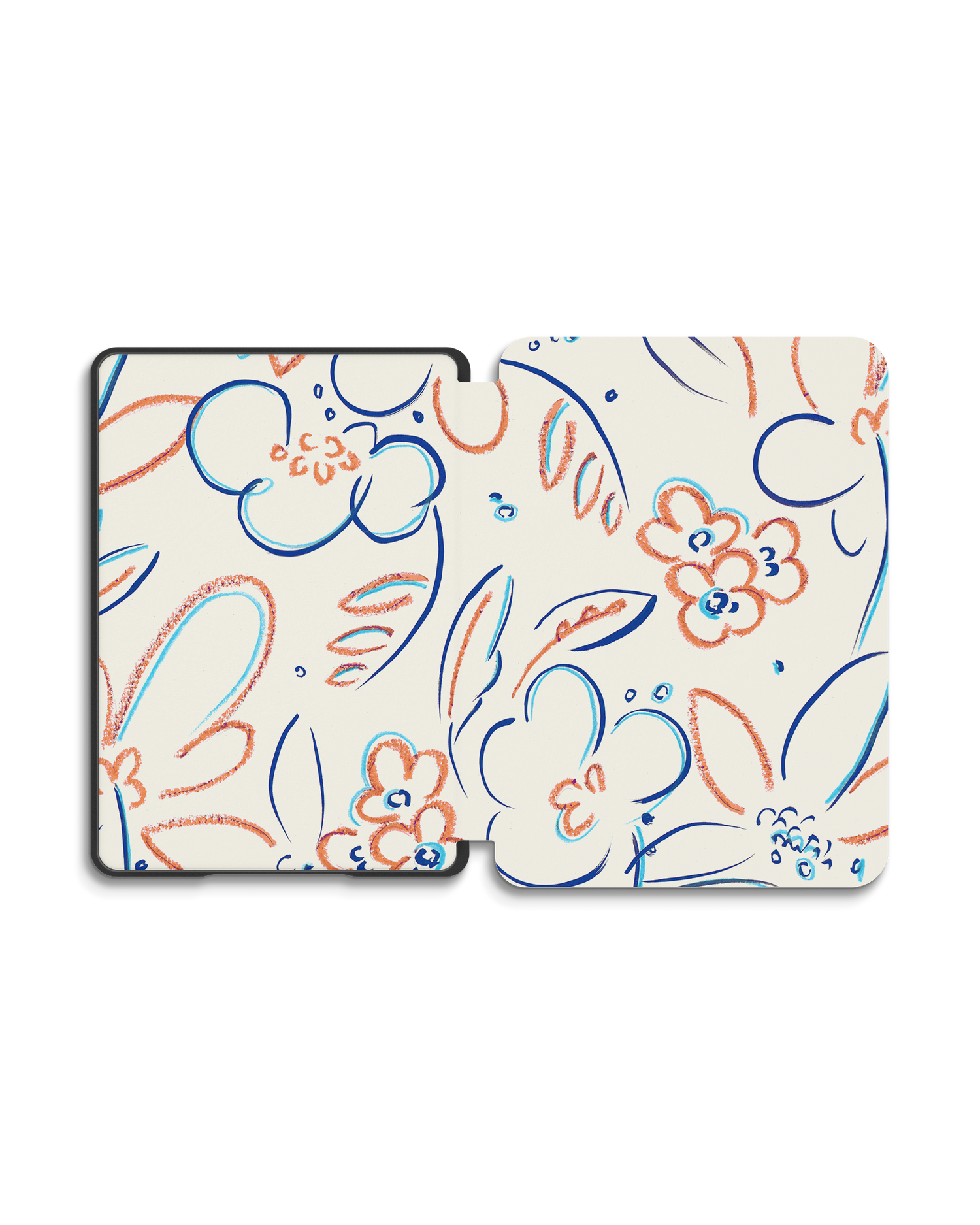 Bloom Doodles eReader Smart Case for Amazon New Kindle (2019): Opened exterior view