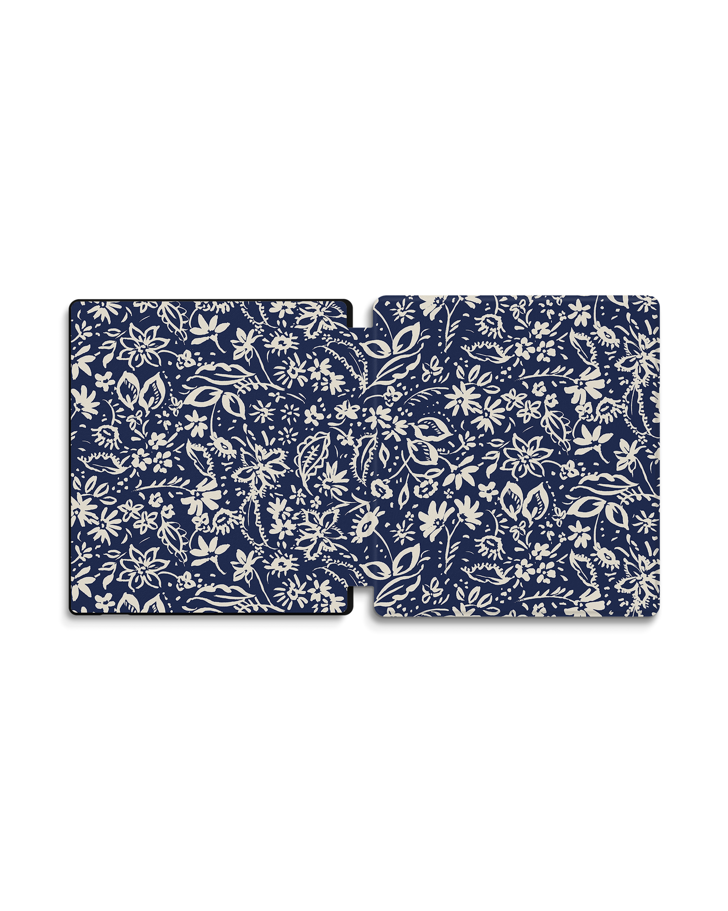 Ditsy Blue Paisley eReader Smart Case for Amazon Kindle Oasis: Opened exterior view