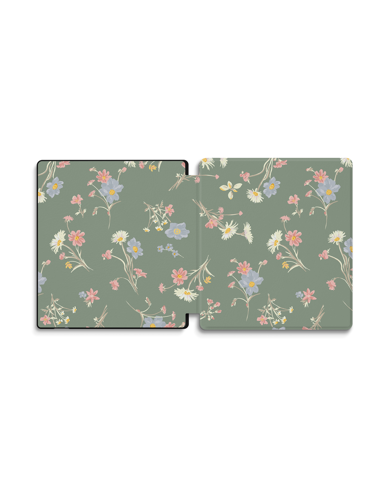 Wild Flower Sprigs eReader Smart Case for Amazon Kindle Oasis: Opened exterior view