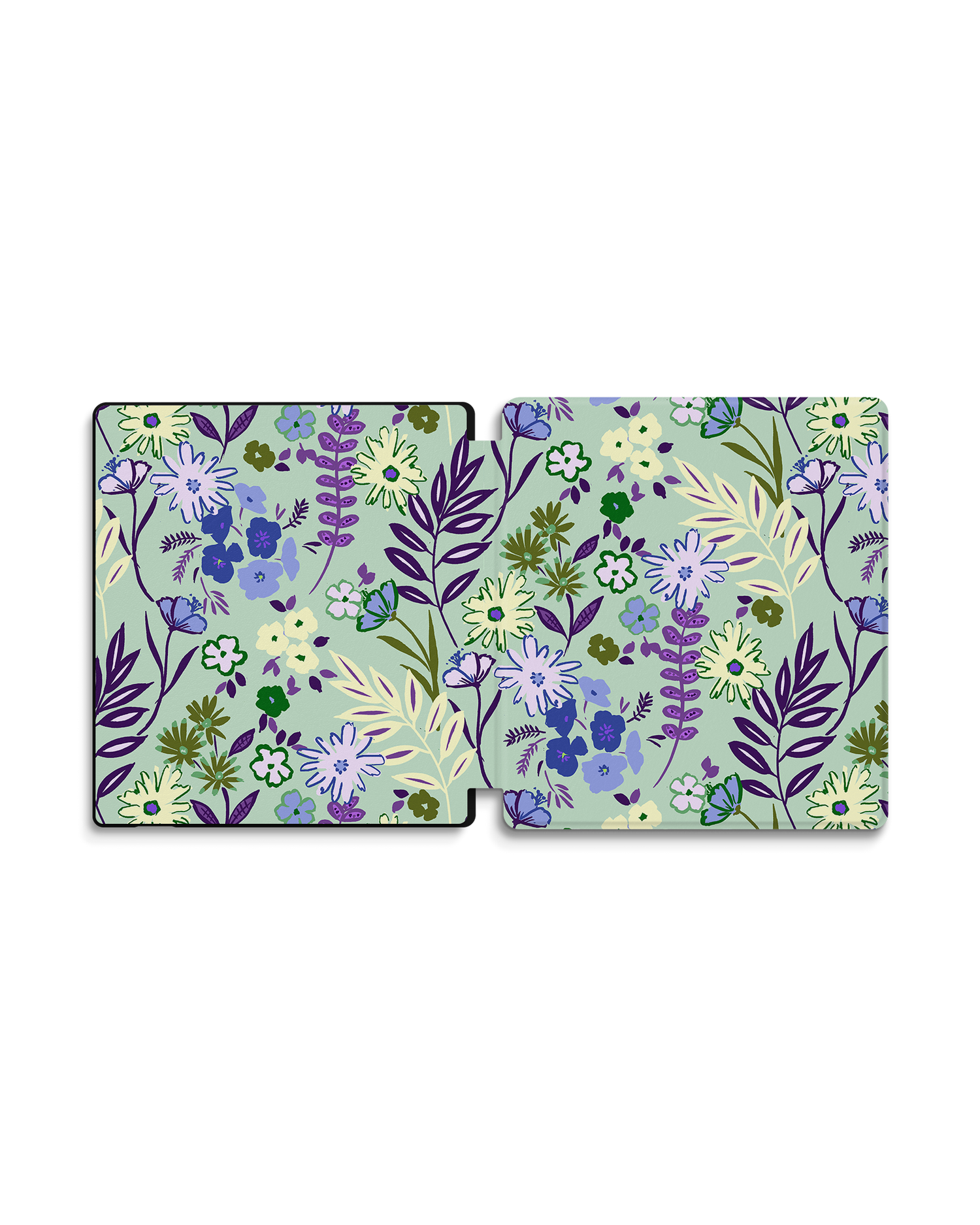 Pretty Purple Flowers eReader Smart Case for Amazon Kindle Oasis: Opened exterior view