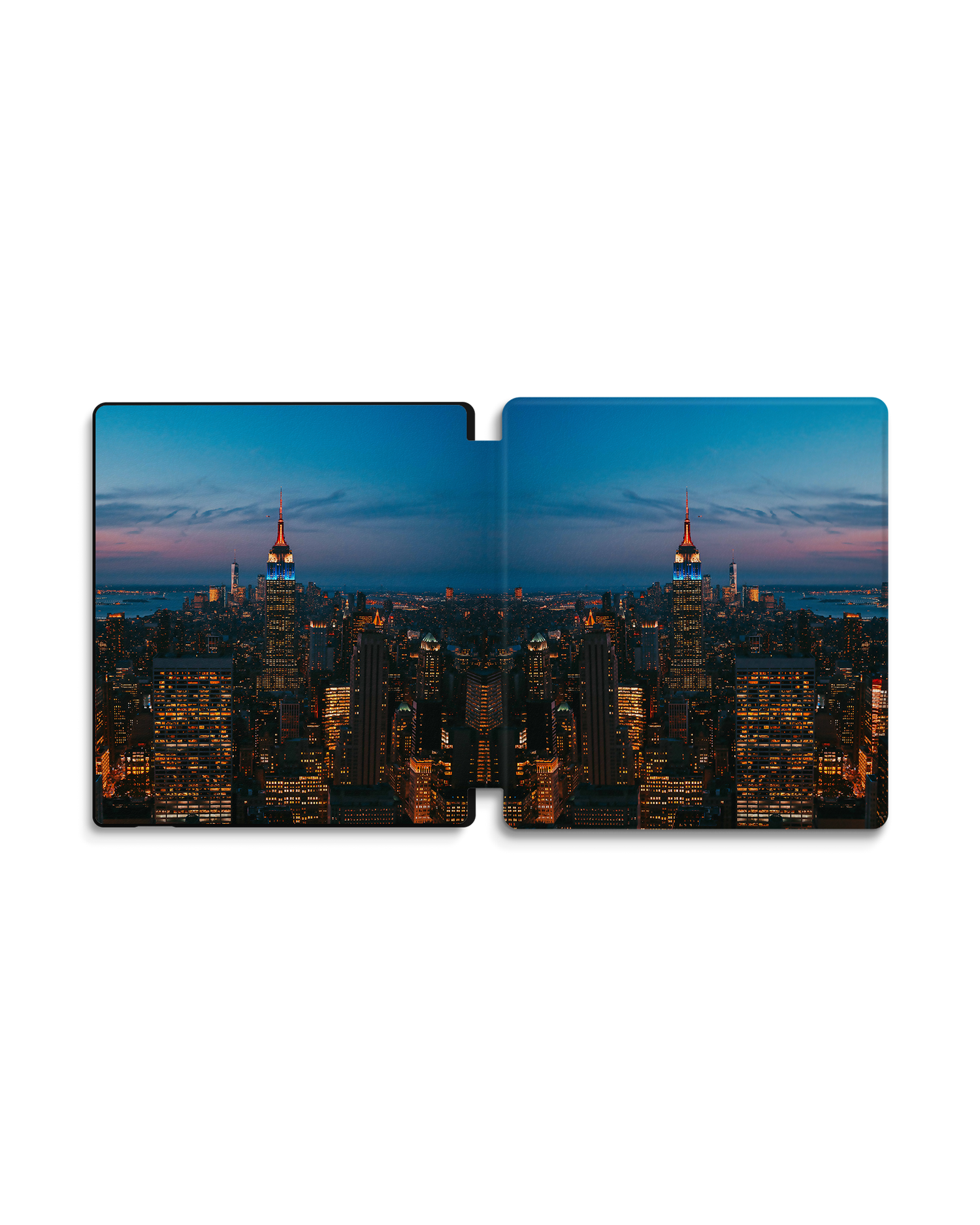 New York At Dusk eReader Smart Case for Amazon Kindle Oasis: Opened exterior view