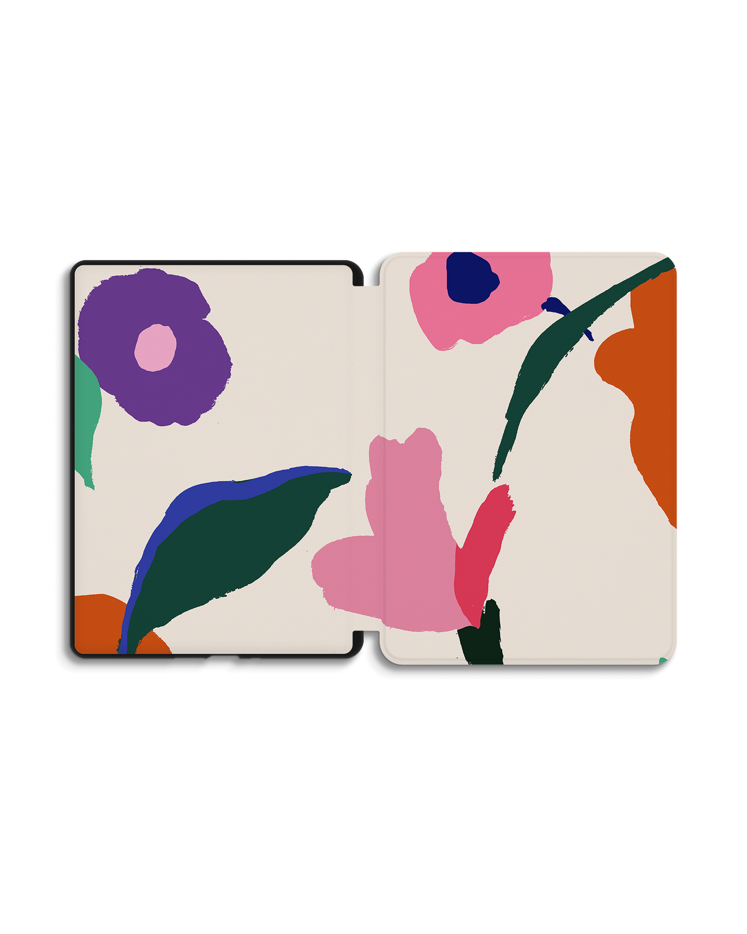 Handpainted Blooms eReader Smart Case for Amazon Kindle Paperwhite 5 (2021), Amazon Kindle Paperwhite 5 Signature Edition (2021): Opened exterior view