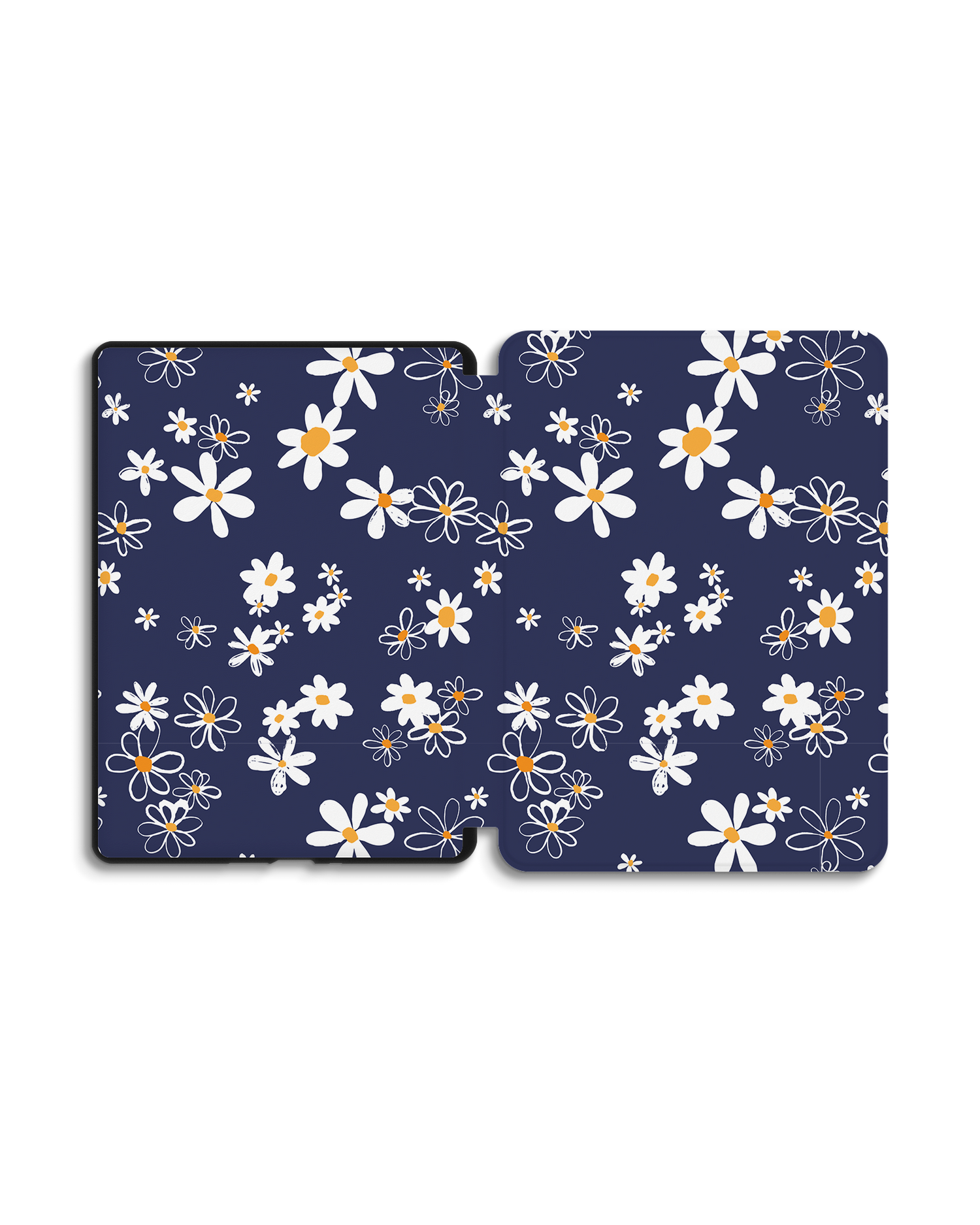 Navy Daisies eReader Smart Case for Amazon Kindle Paperwhite 5 (2021), Amazon Kindle Paperwhite 5 Signature Edition (2021): Opened exterior view
