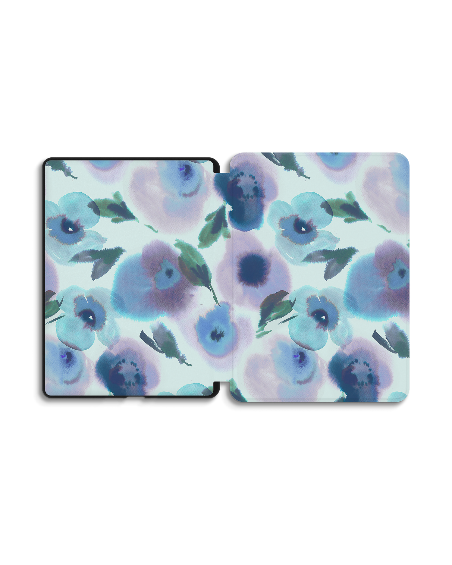 Watercolour Flowers Blue eReader Smart Case for Amazon Kindle Paperwhite 5 (2021), Amazon Kindle Paperwhite 5 Signature Edition (2021): Opened exterior view