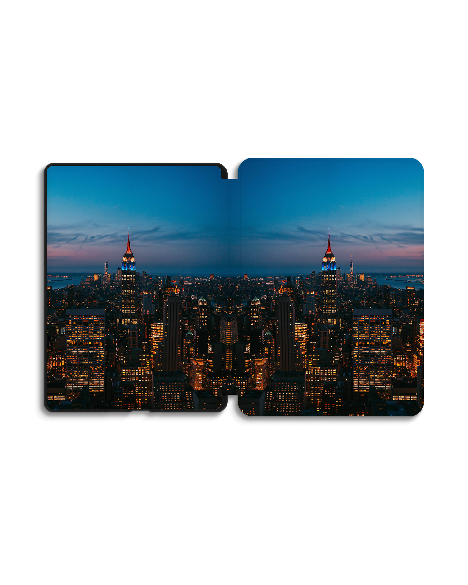 New York At Dusk eReader Smart Case for Amazon Kindle Paperwhite 5 (2021), Amazon Kindle Paperwhite 5 Signature Edition (2021): Opened exterior view