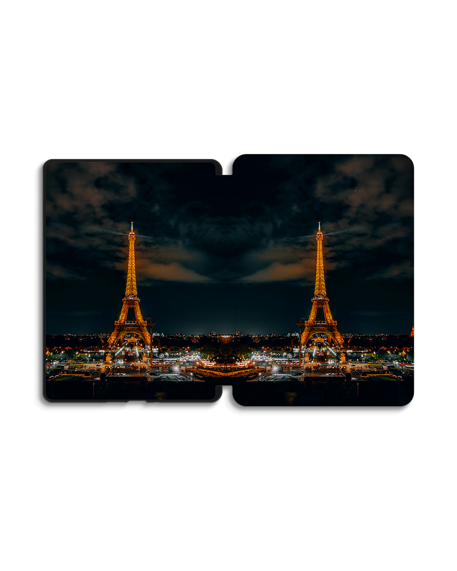 Eiffel Tower By Night eReader Smart Case for Amazon Kindle Paperwhite 5 (2021), Amazon Kindle Paperwhite 5 Signature Edition (2021): Opened exterior view