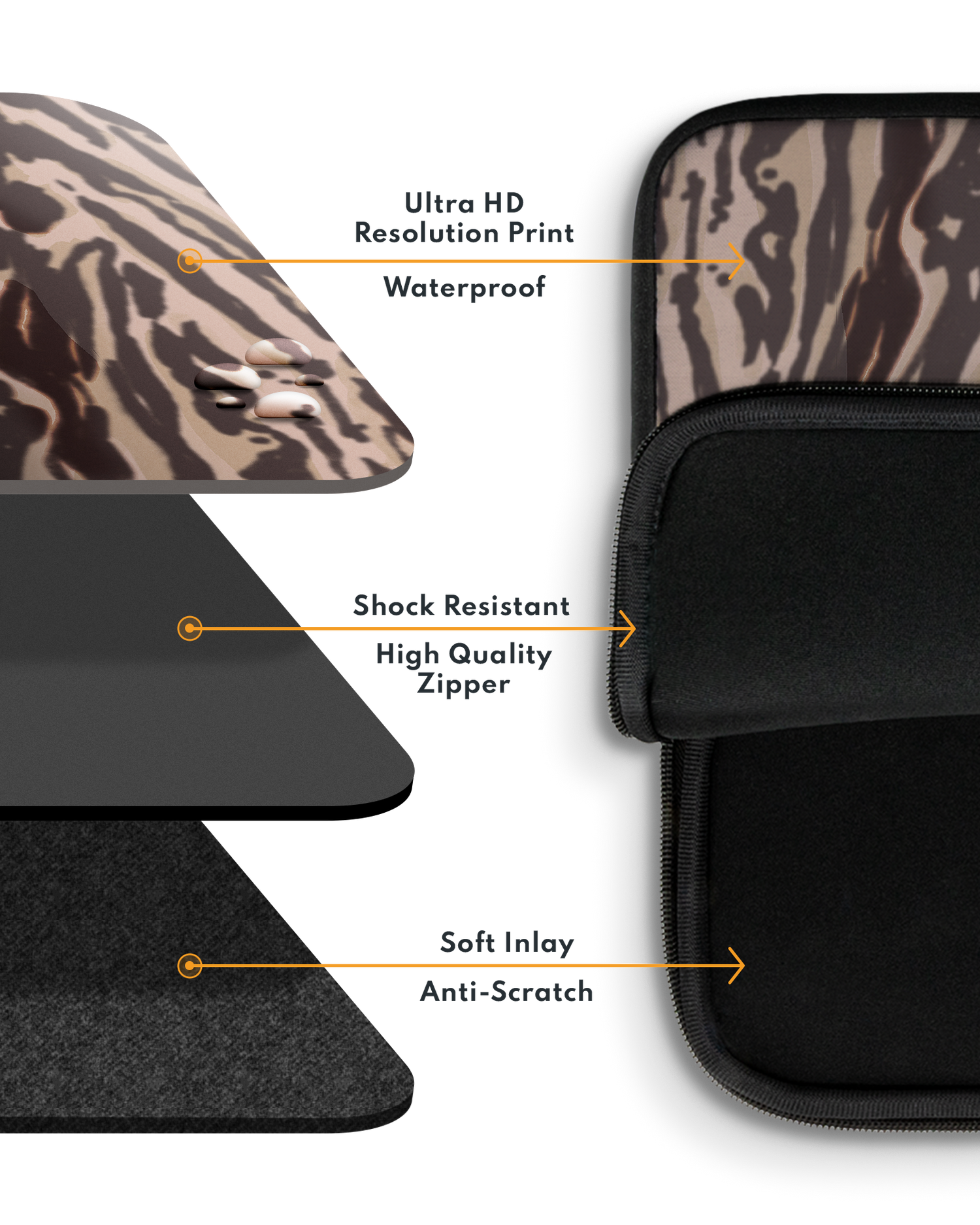 Animal Skin Tough Love Laptop Case 14-15 inch with soft inner lining