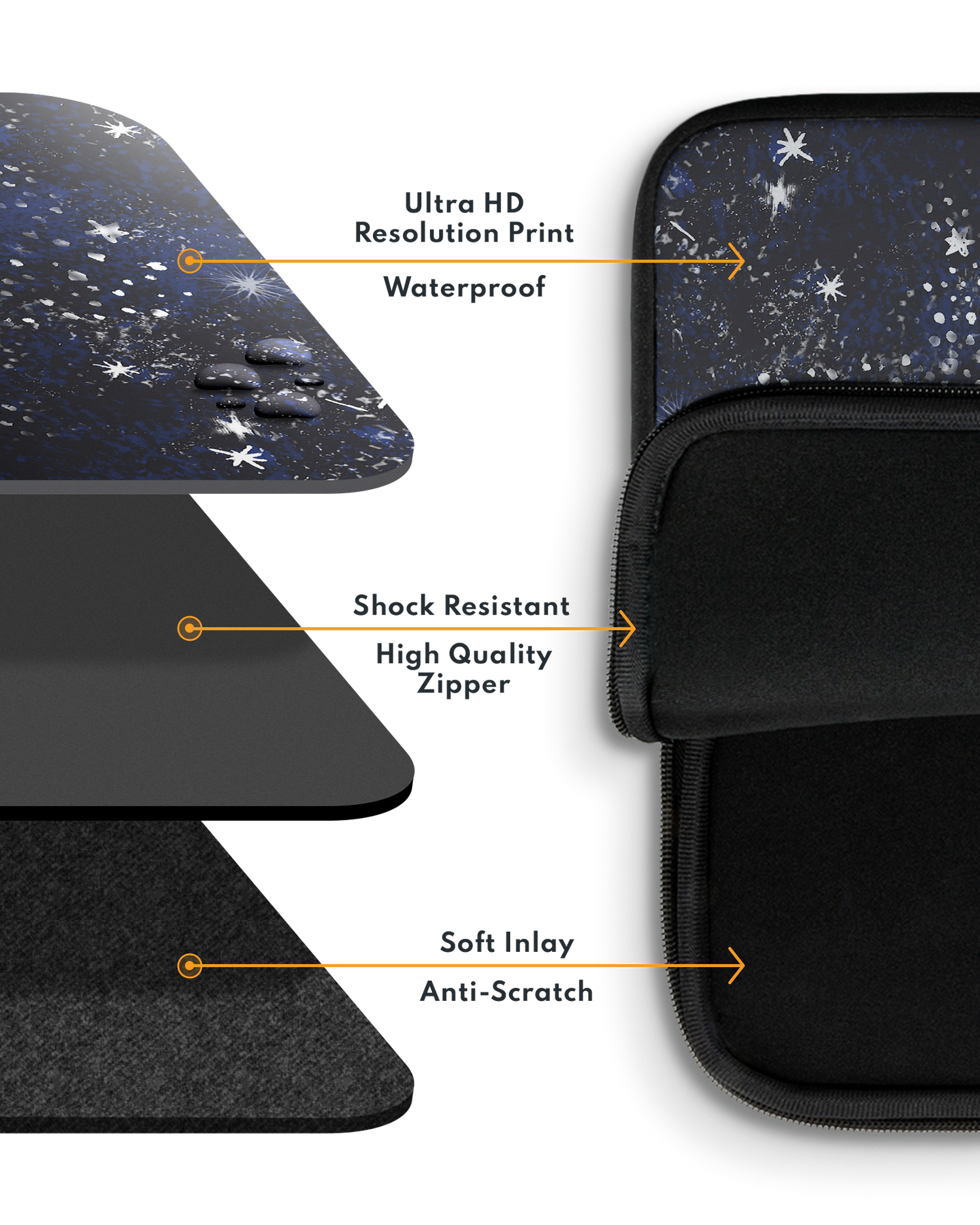 Starry Night Sky Laptop Case 14-15 inch with soft inner lining