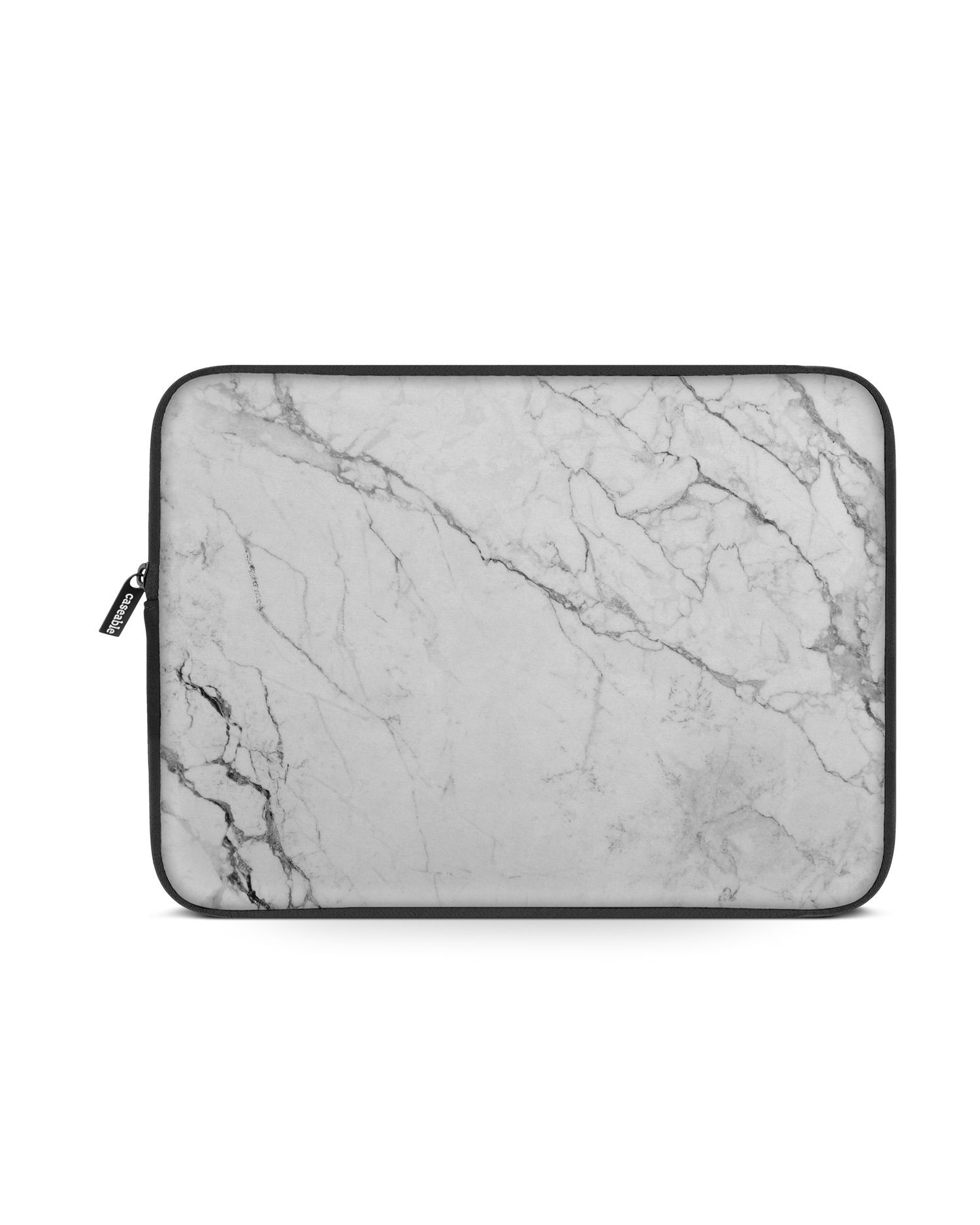 White Marble Laptop Case 13 inch: Front View