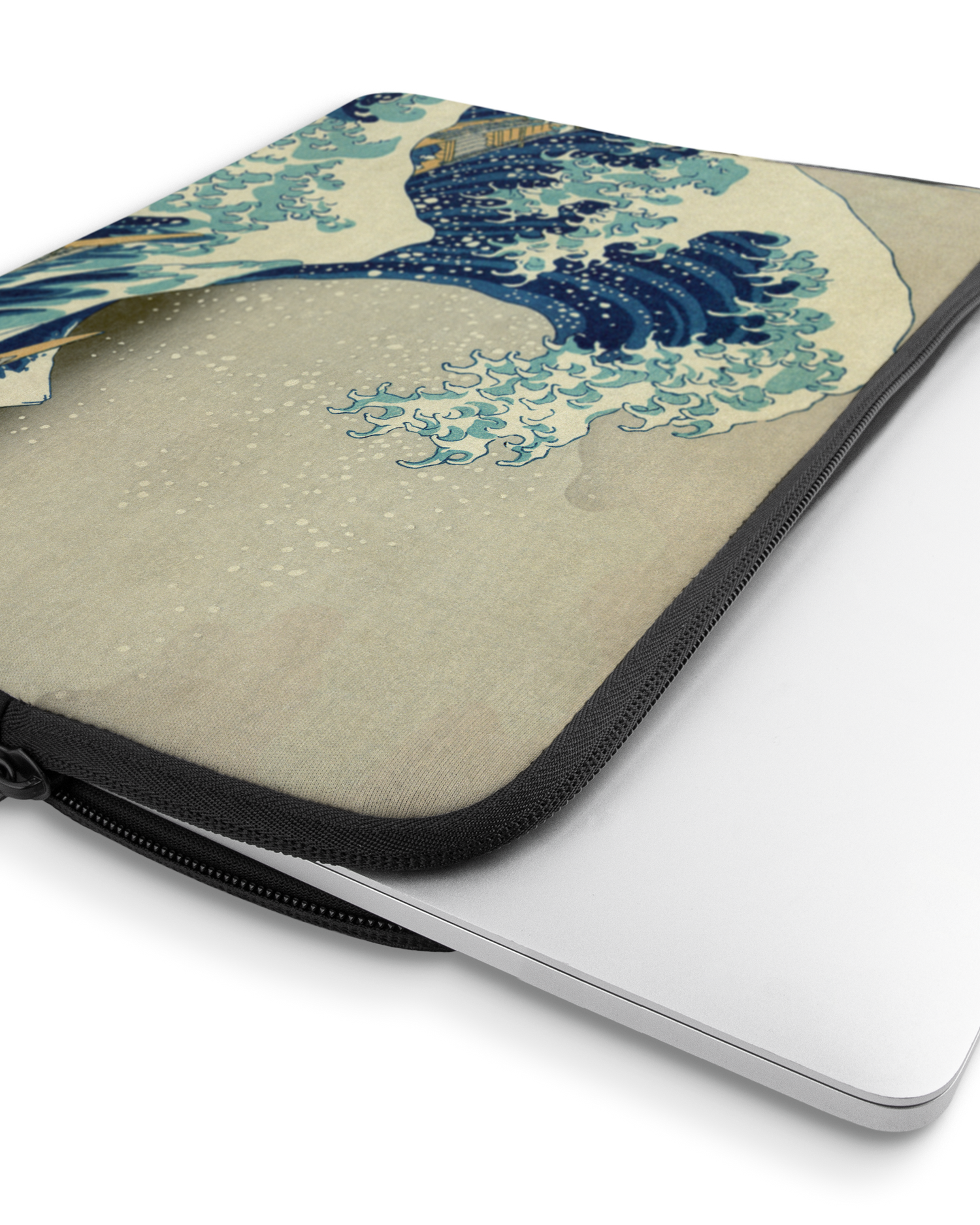 Great Wave Off Kanagawa By Hokusai Laptop Case 13 inch with device inside