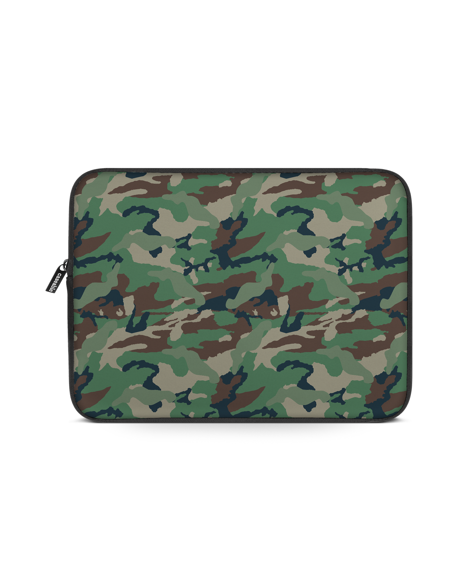 Green and Brown Camo Laptop Case 13 inch: Front View