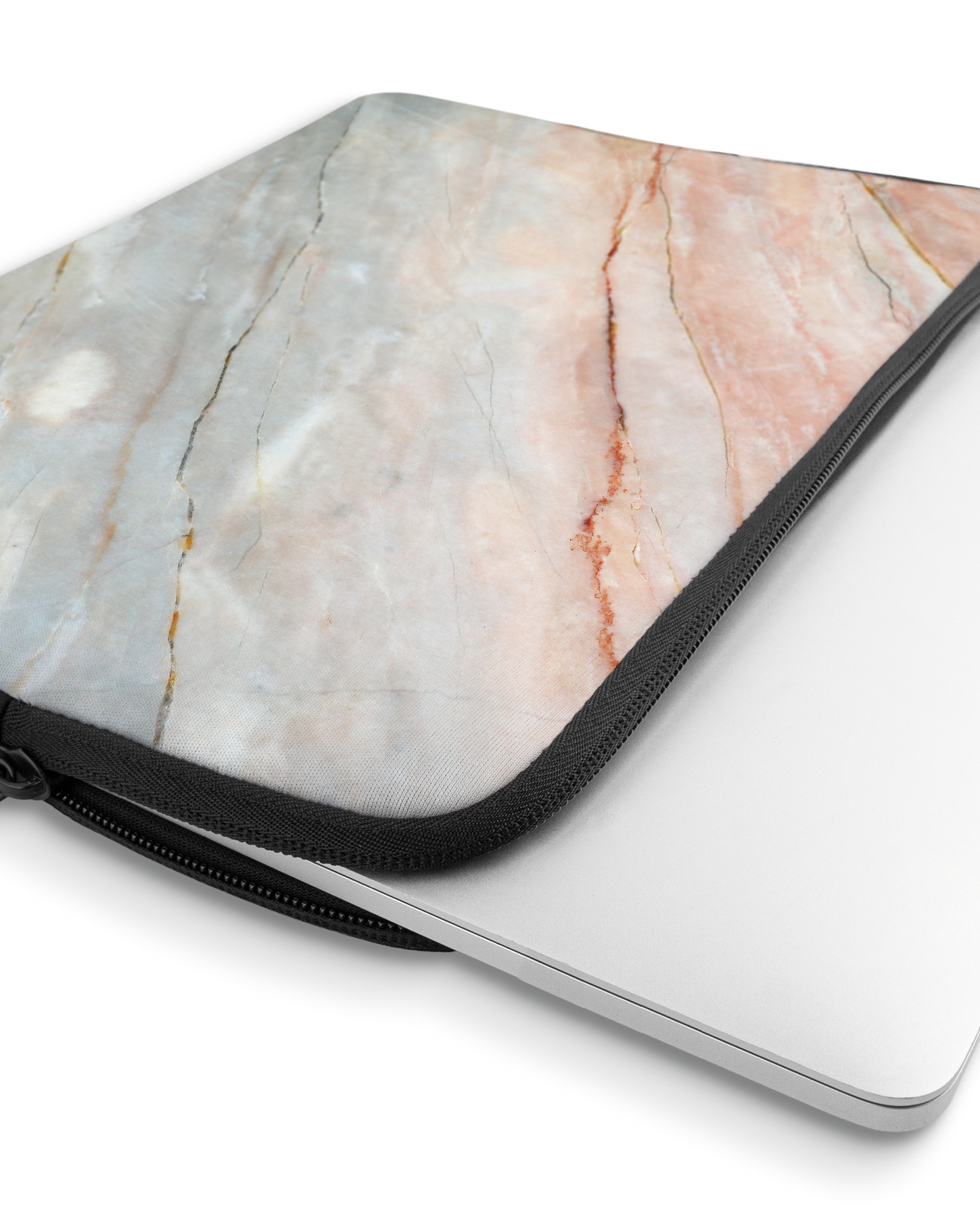 Mother of Pearl Marble Laptop Case 13 inch with device inside