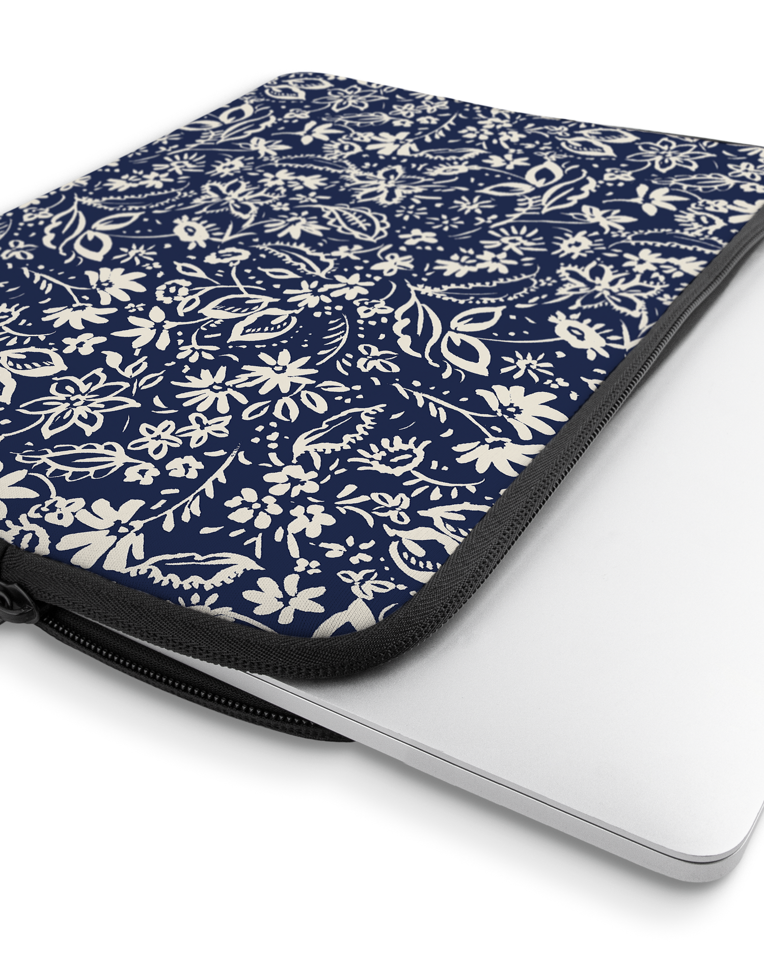 Ditsy Blue Paisley Laptop Case 13 inch with device inside