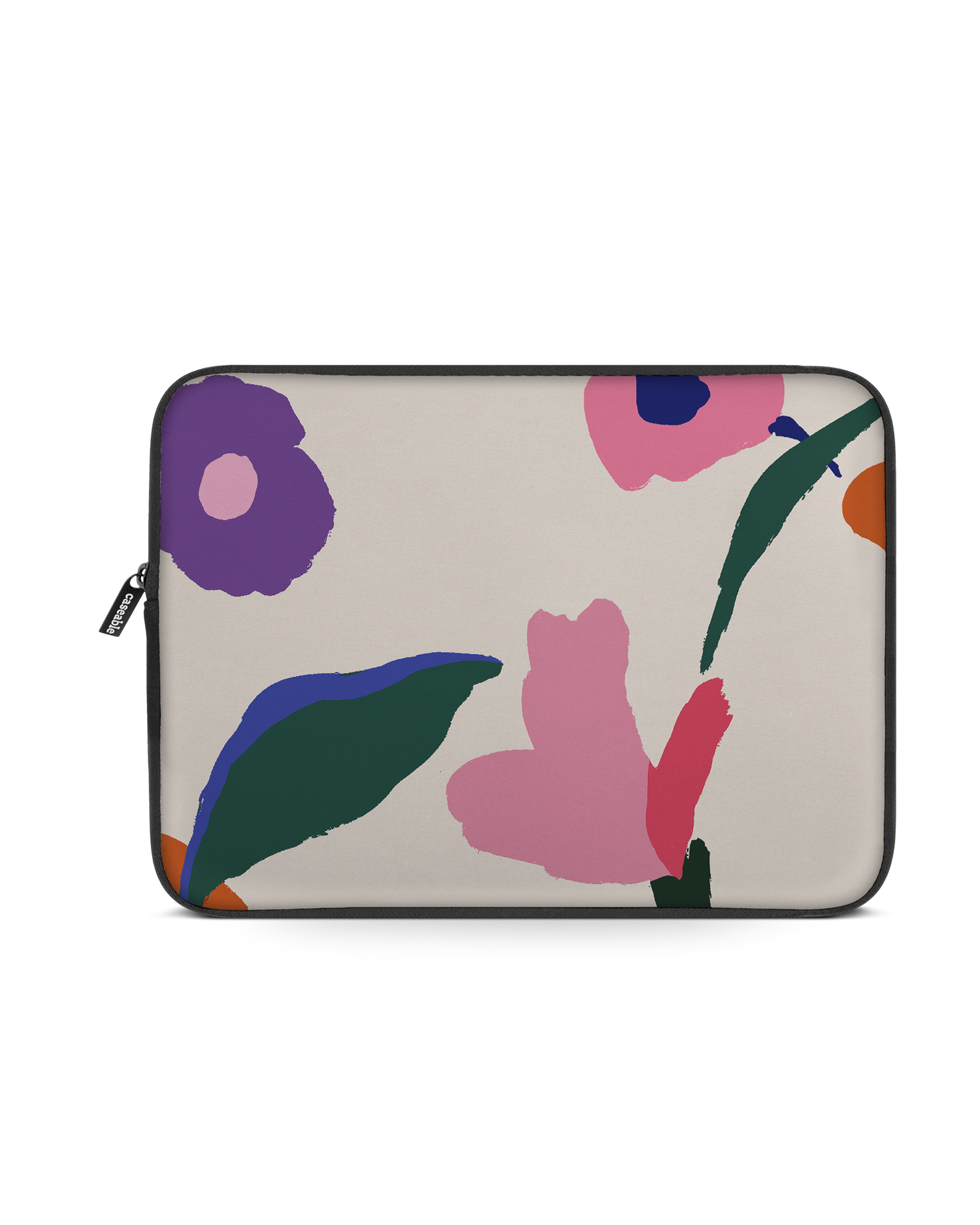 Handpainted Blooms Laptop Case 13 inch: Front View