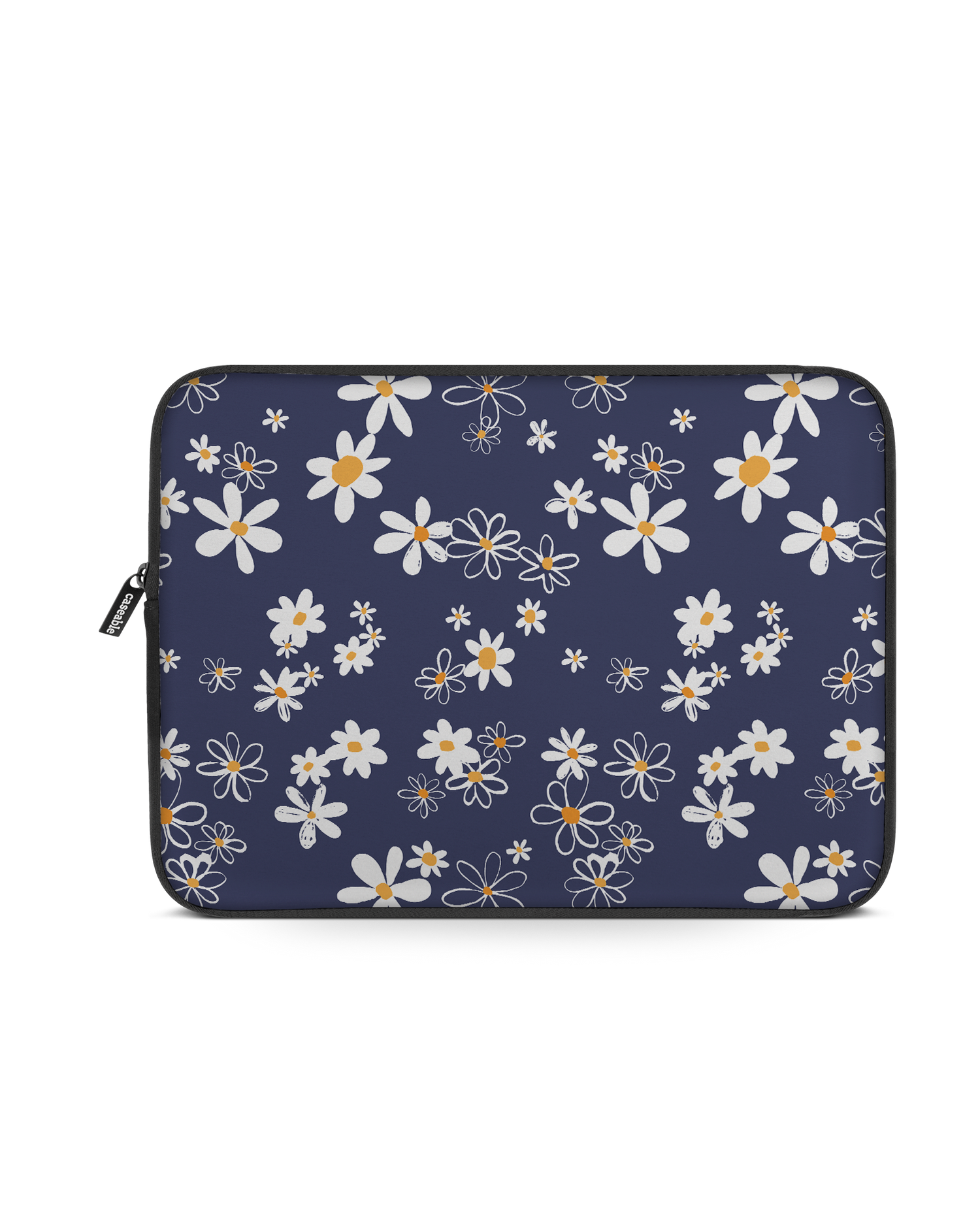 Navy Daisies Laptop Case 13 inch: Front View