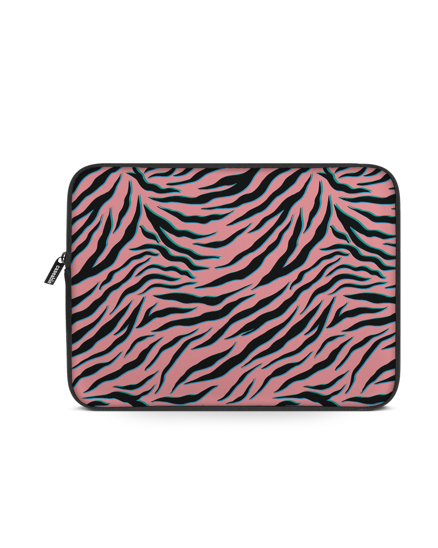 Pink Zebra Laptop Case 13 inch: Front View