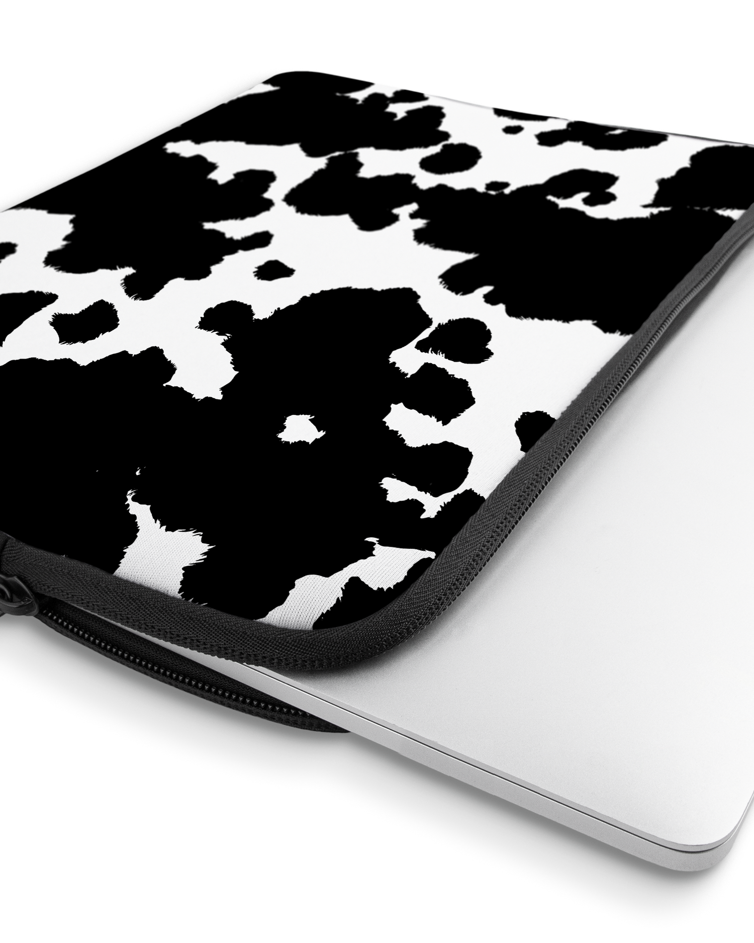 Cow Print Laptop Case 13 inch with device inside