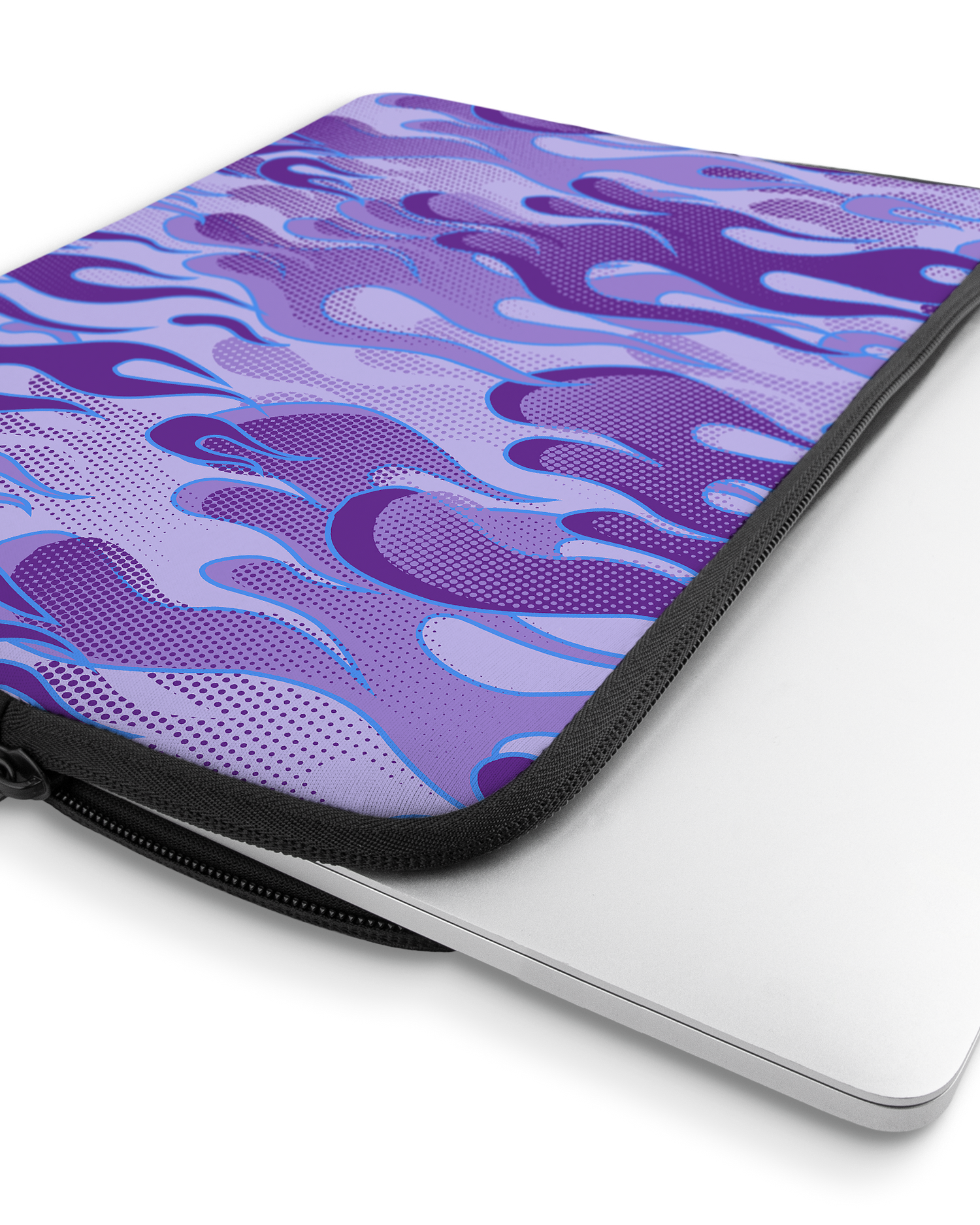 Purple Flames Laptop Case 13 inch with device inside