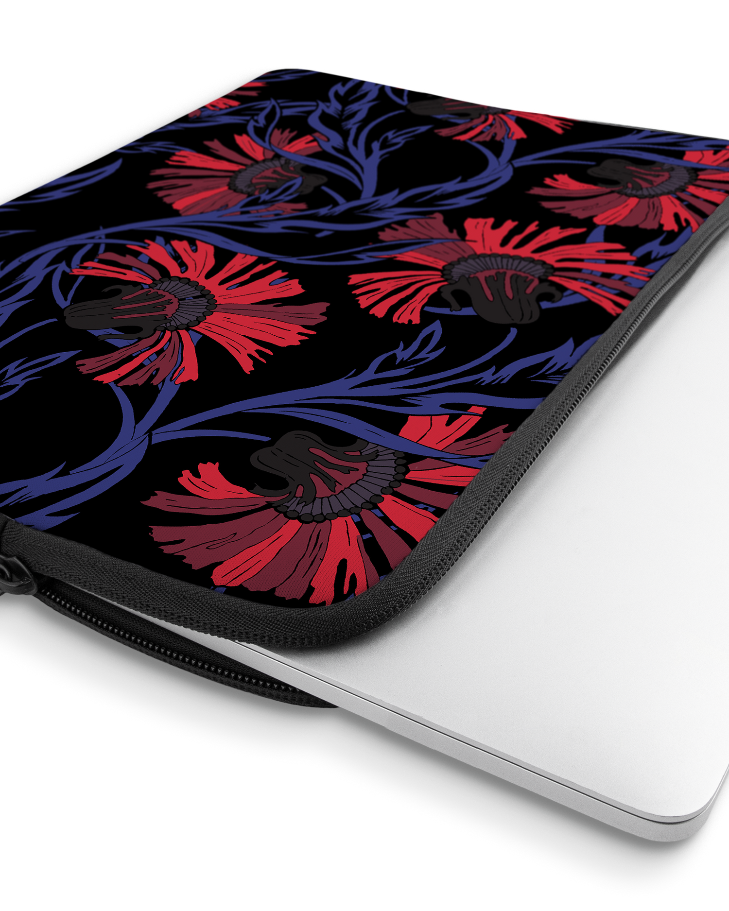 Midnight Floral Laptop Case 13 inch with device inside