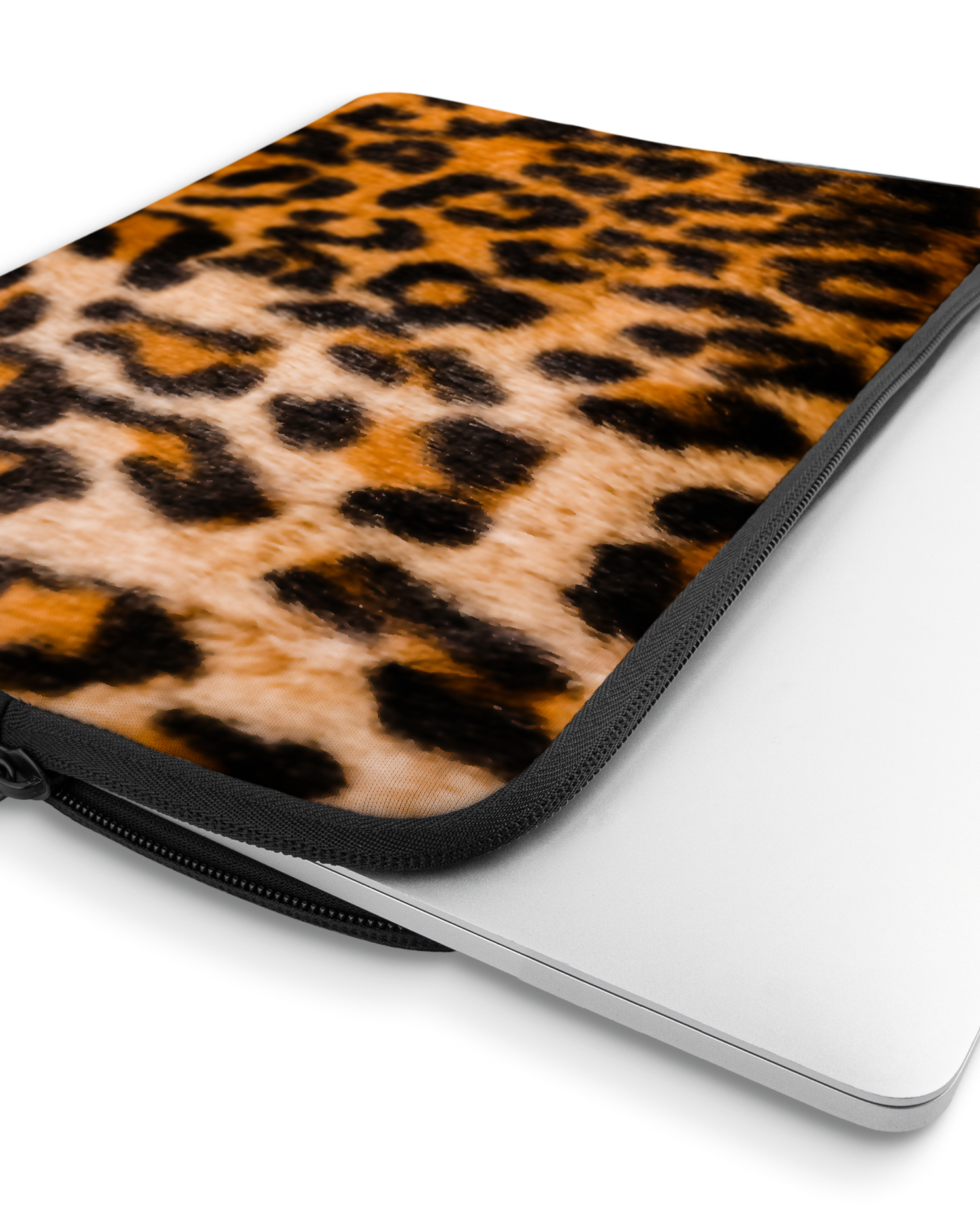 Leopard Pattern Laptop Case 13 inch with device inside