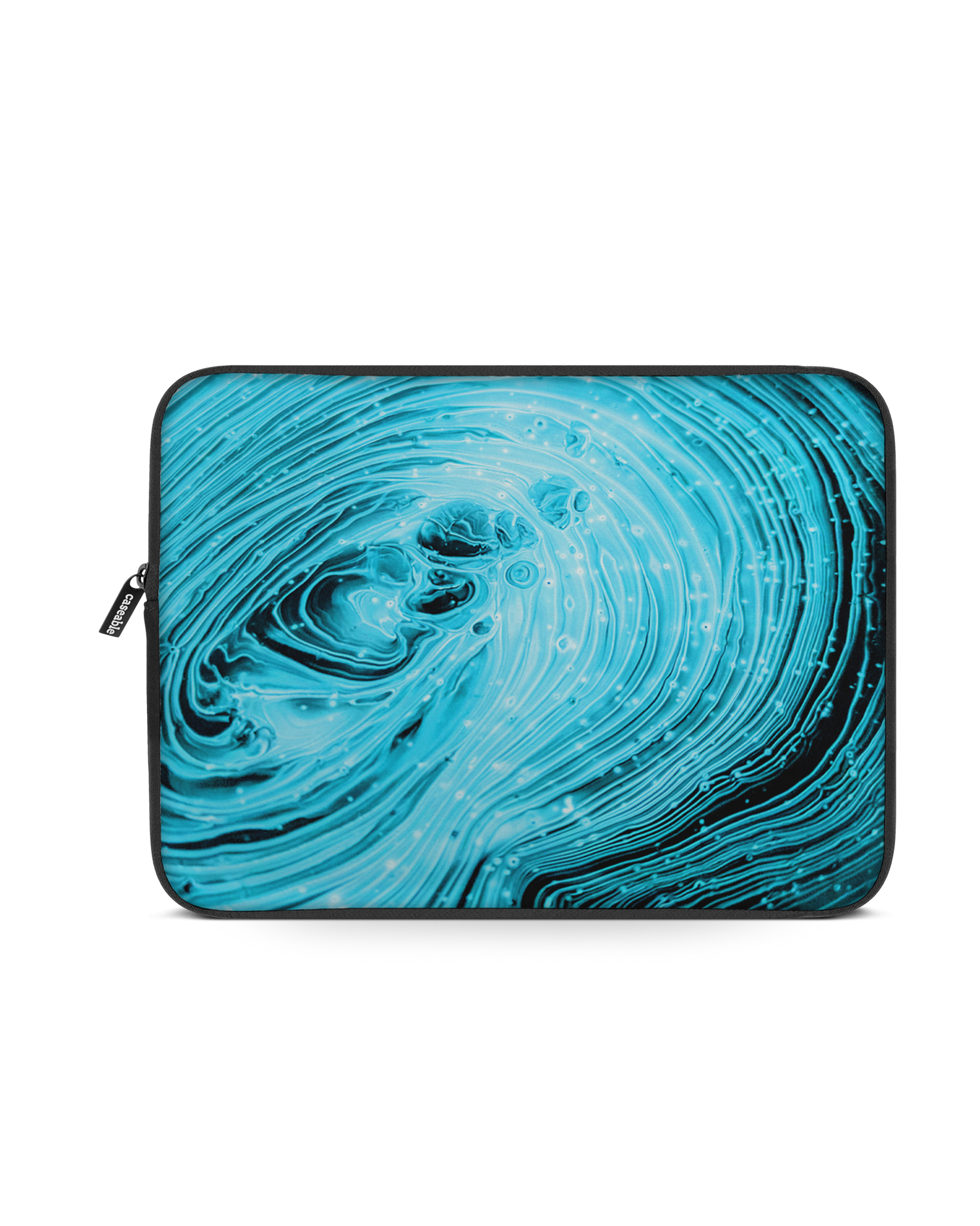 Turquoise Ripples Laptop Case 13 inch: Front View