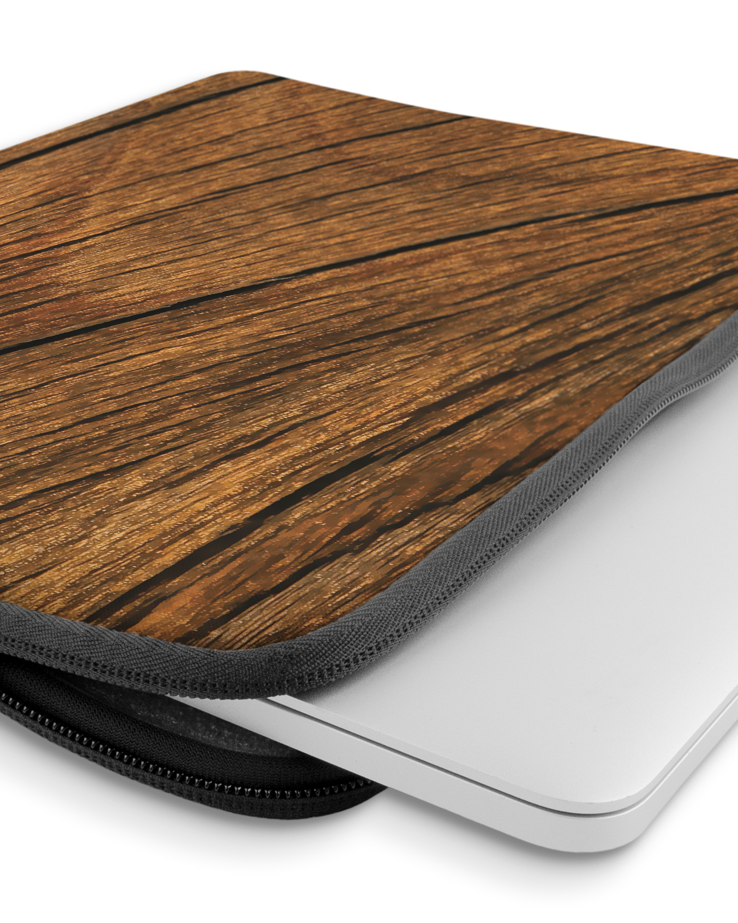 Wood Laptop Case 14 inch with device inside