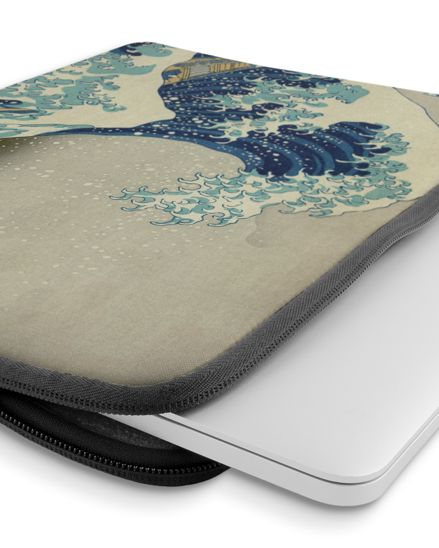 Great Wave Off Kanagawa By Hokusai Laptop Case 14 inch with device inside