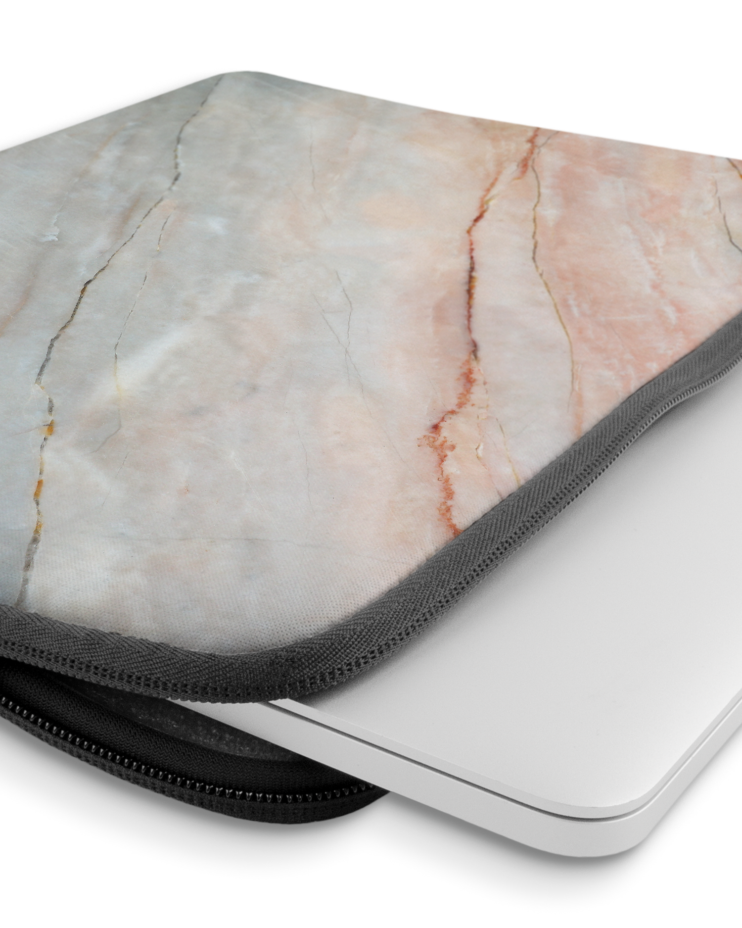 Mother of Pearl Marble Laptop Case 14 inch with device inside
