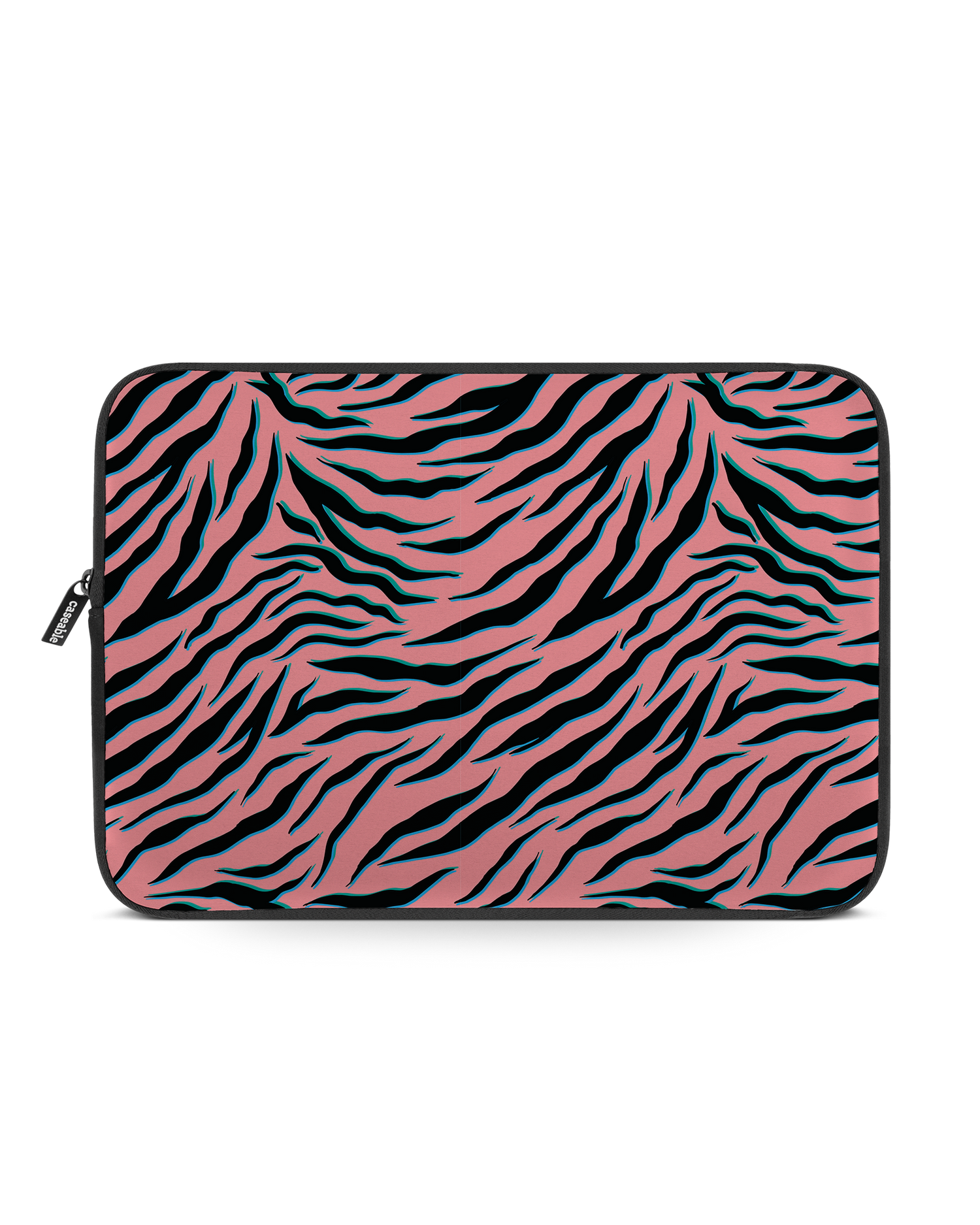 Pink Zebra Laptop Case 14 inch: Front View