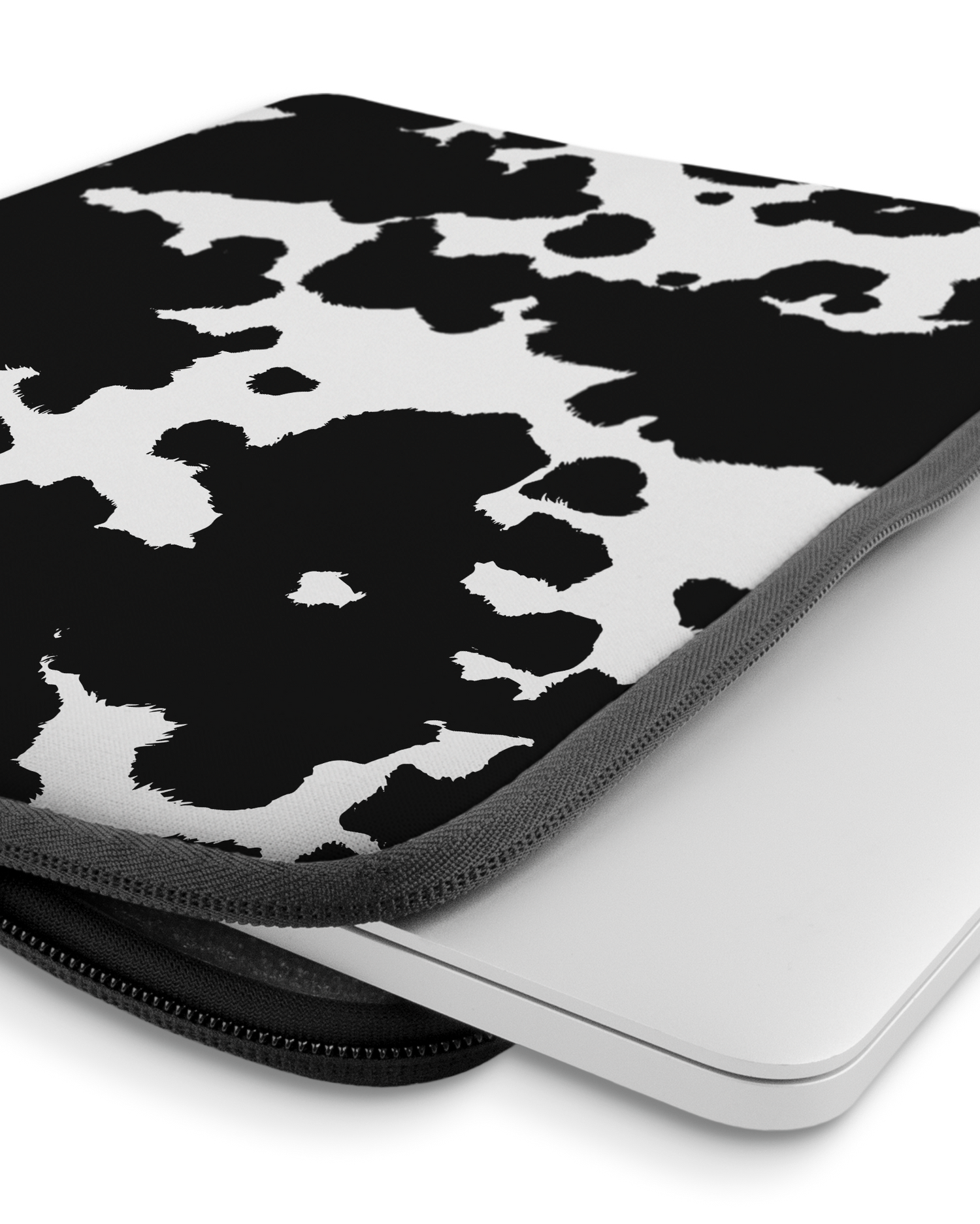Cow Print Laptop Case 14 inch with device inside