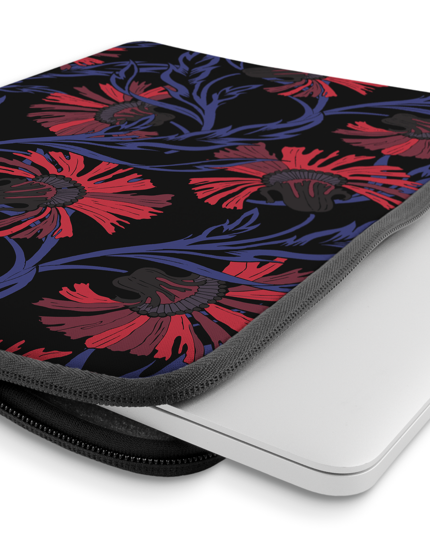 Midnight Floral Laptop Case 14 inch with device inside