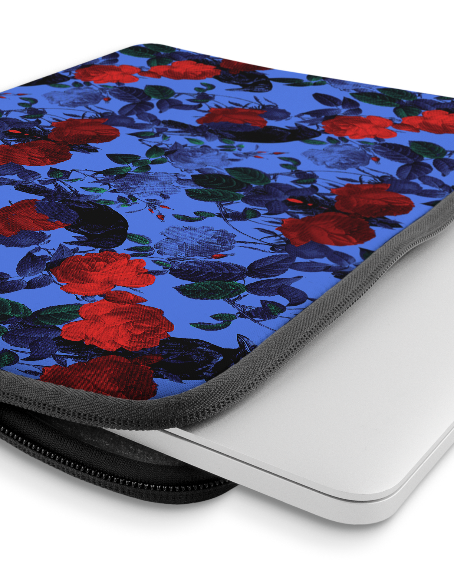 Roses And Ravens Laptop Case 14 inch with device inside