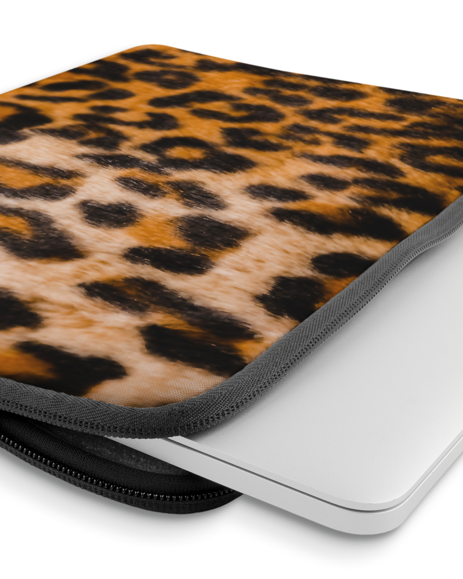 Leopard Pattern Laptop Case 14 inch with device inside
