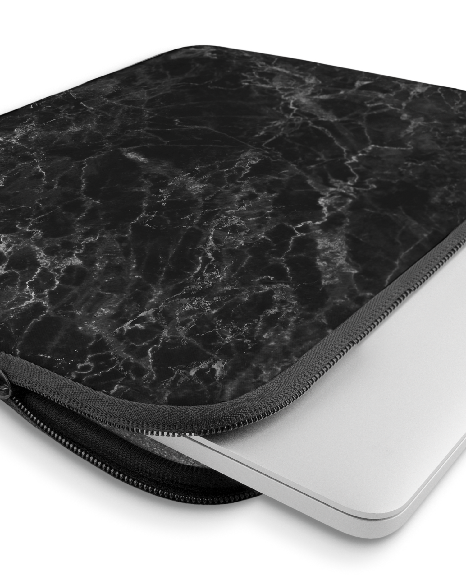Midnight Marble Laptop Case 15 inch with device inside