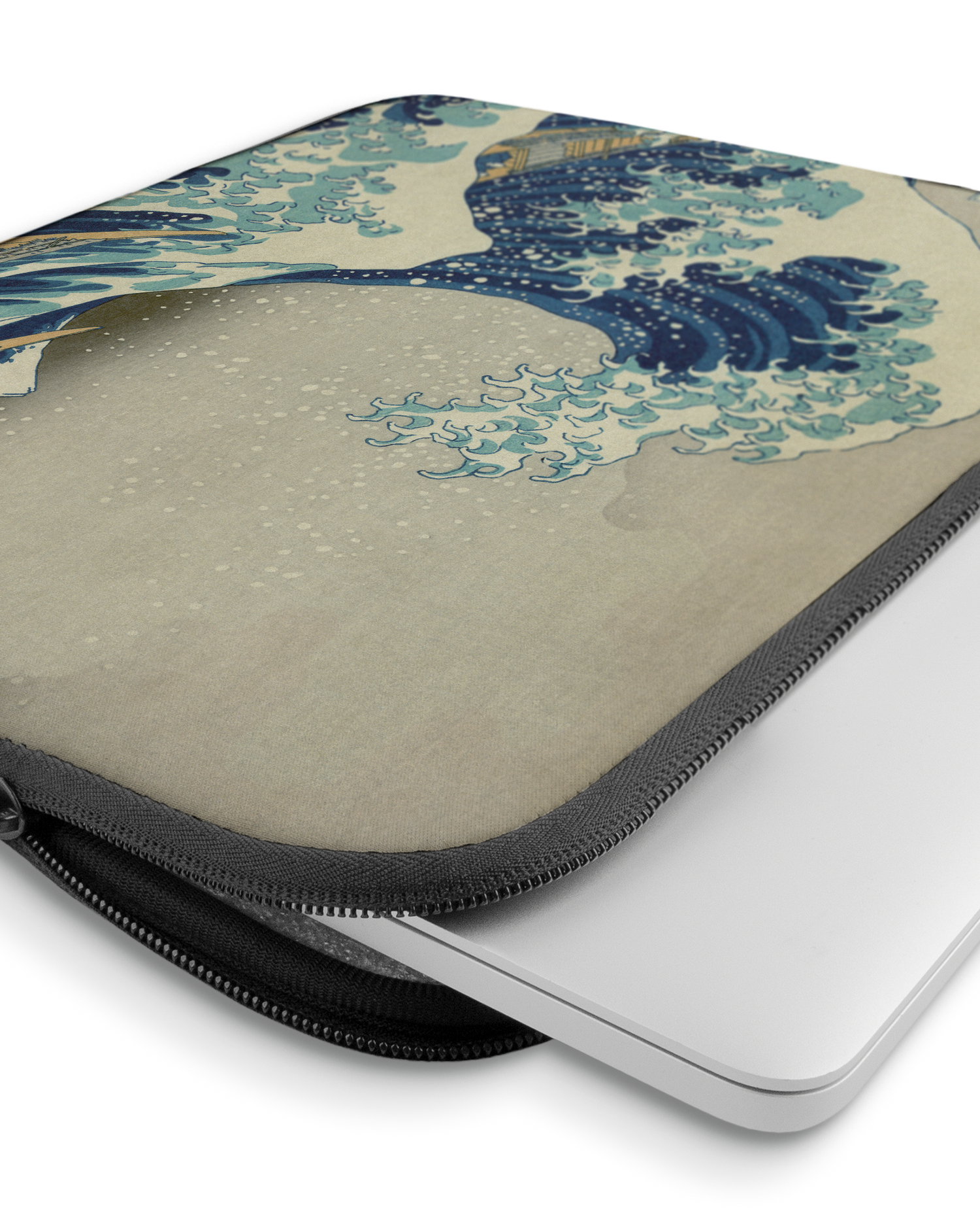 Great Wave Off Kanagawa By Hokusai Laptop Case 15 inch with device inside