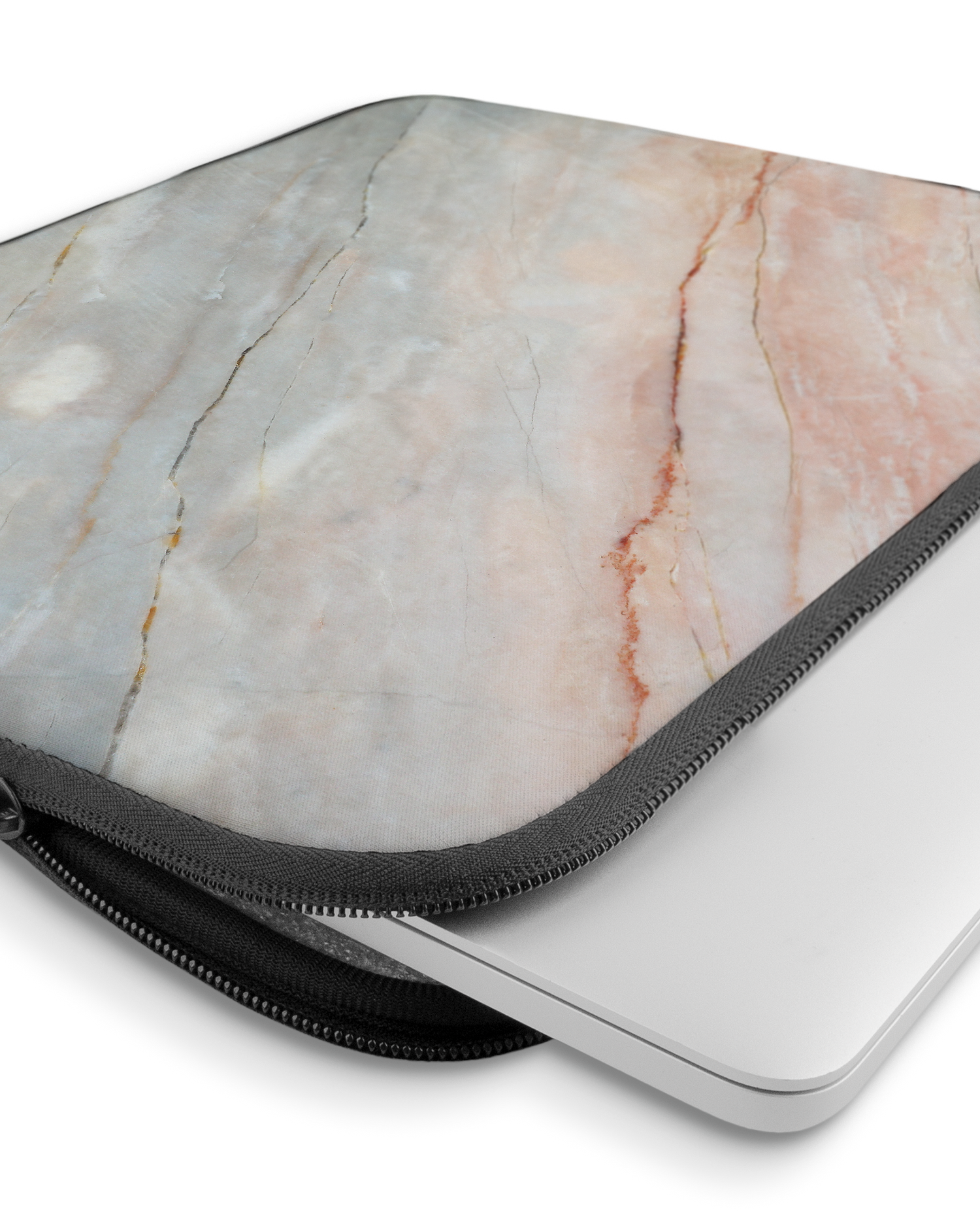 Mother of Pearl Marble Laptop Case 15 inch with device inside