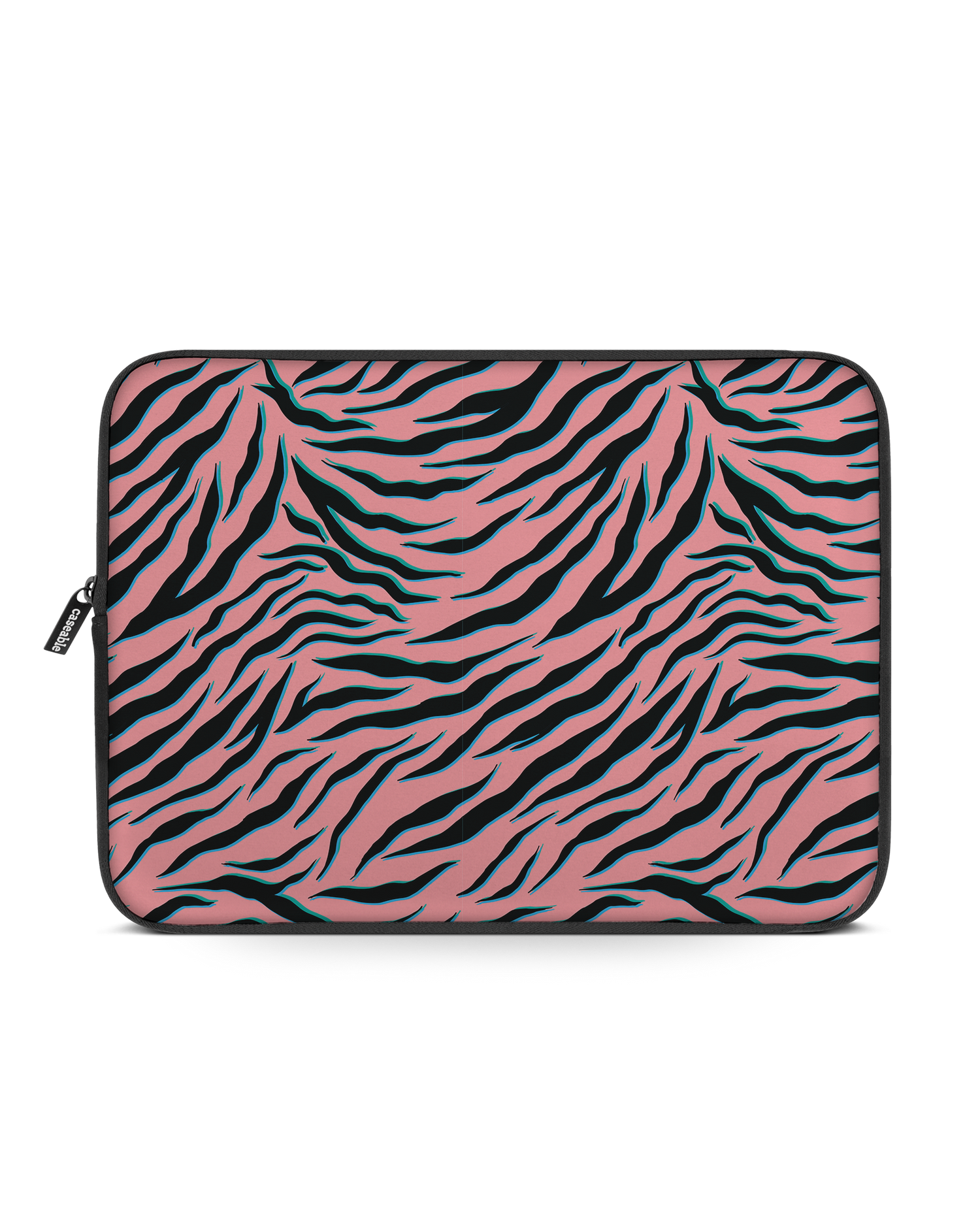 Pink Zebra Laptop Case 15 inch: Front View