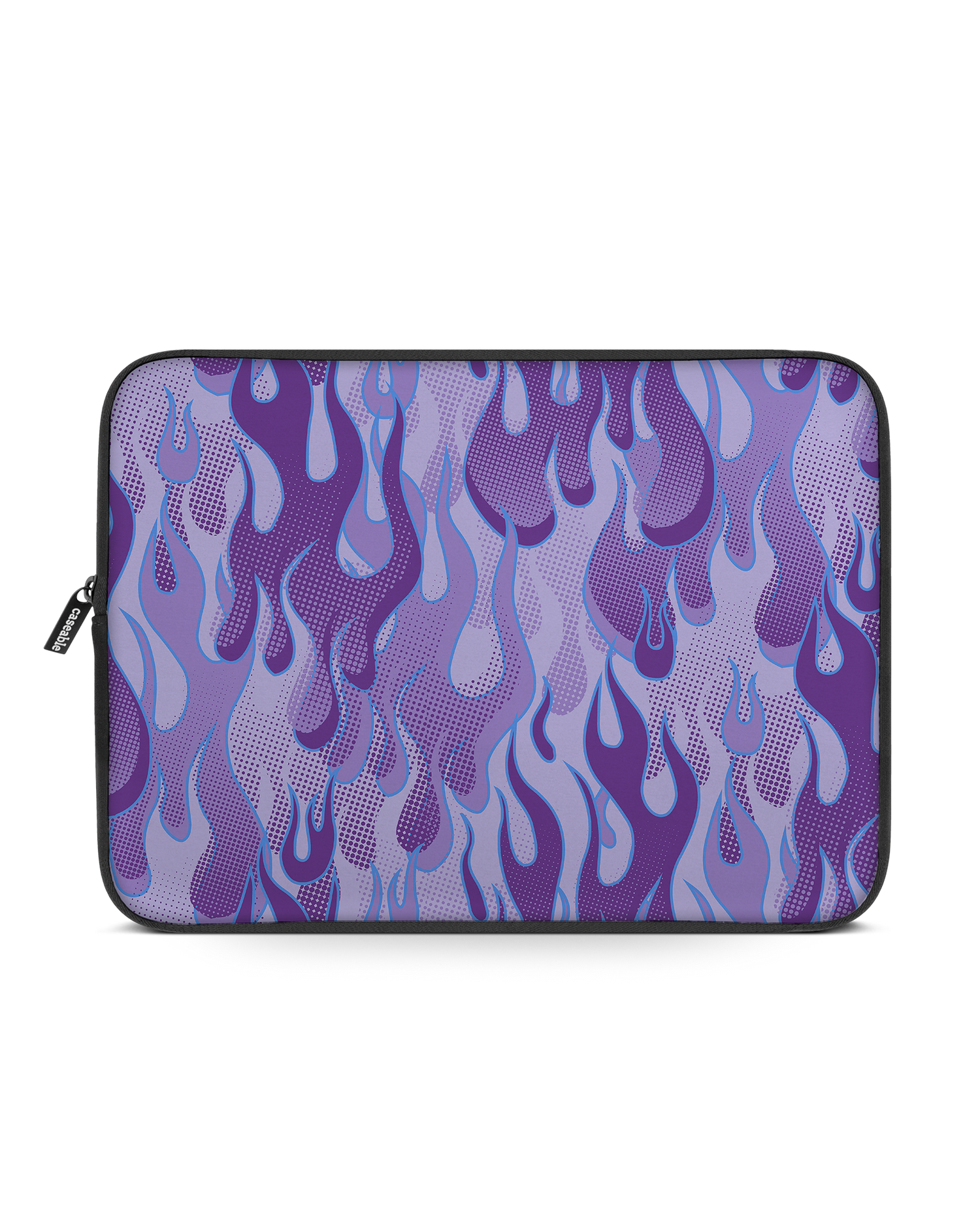 Purple Flames Laptop Case 15 inch: Front View