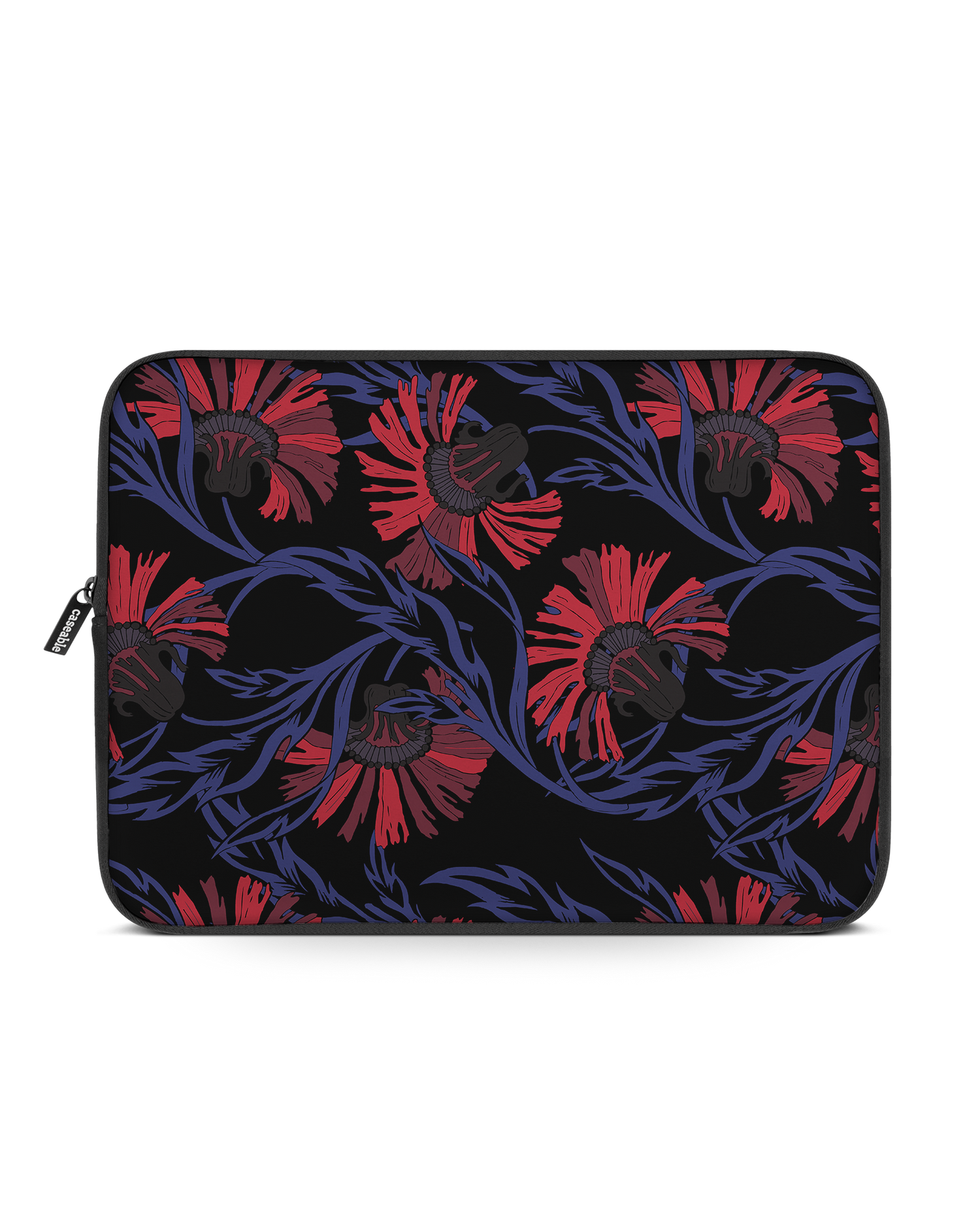 Midnight Floral Laptop Case 15 inch: Front View