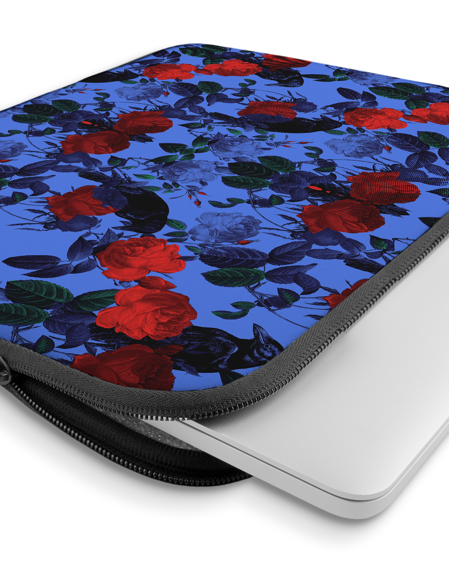 Roses And Ravens Laptop Case 15 inch with device inside