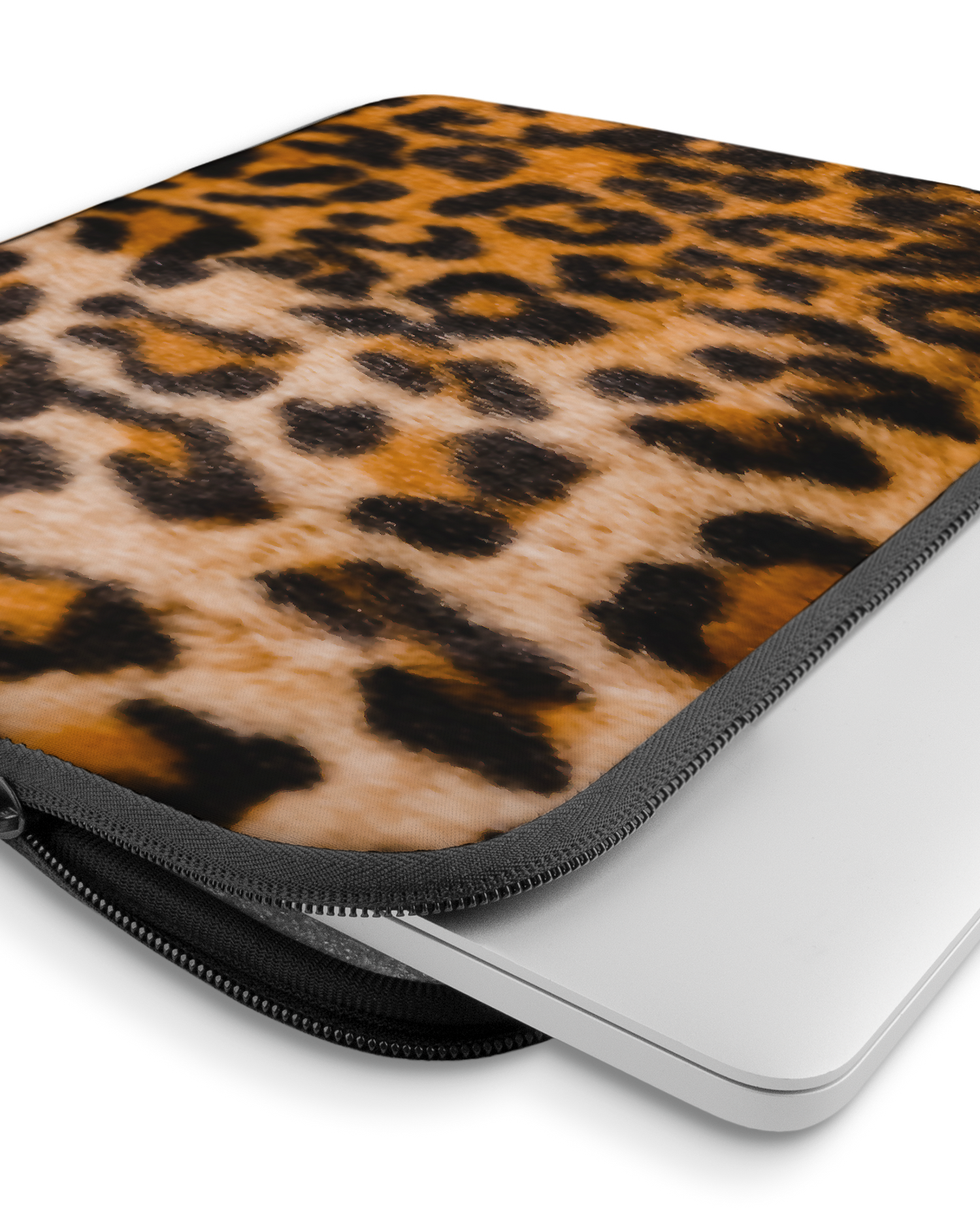 Leopard Pattern Laptop Case 15 inch with device inside