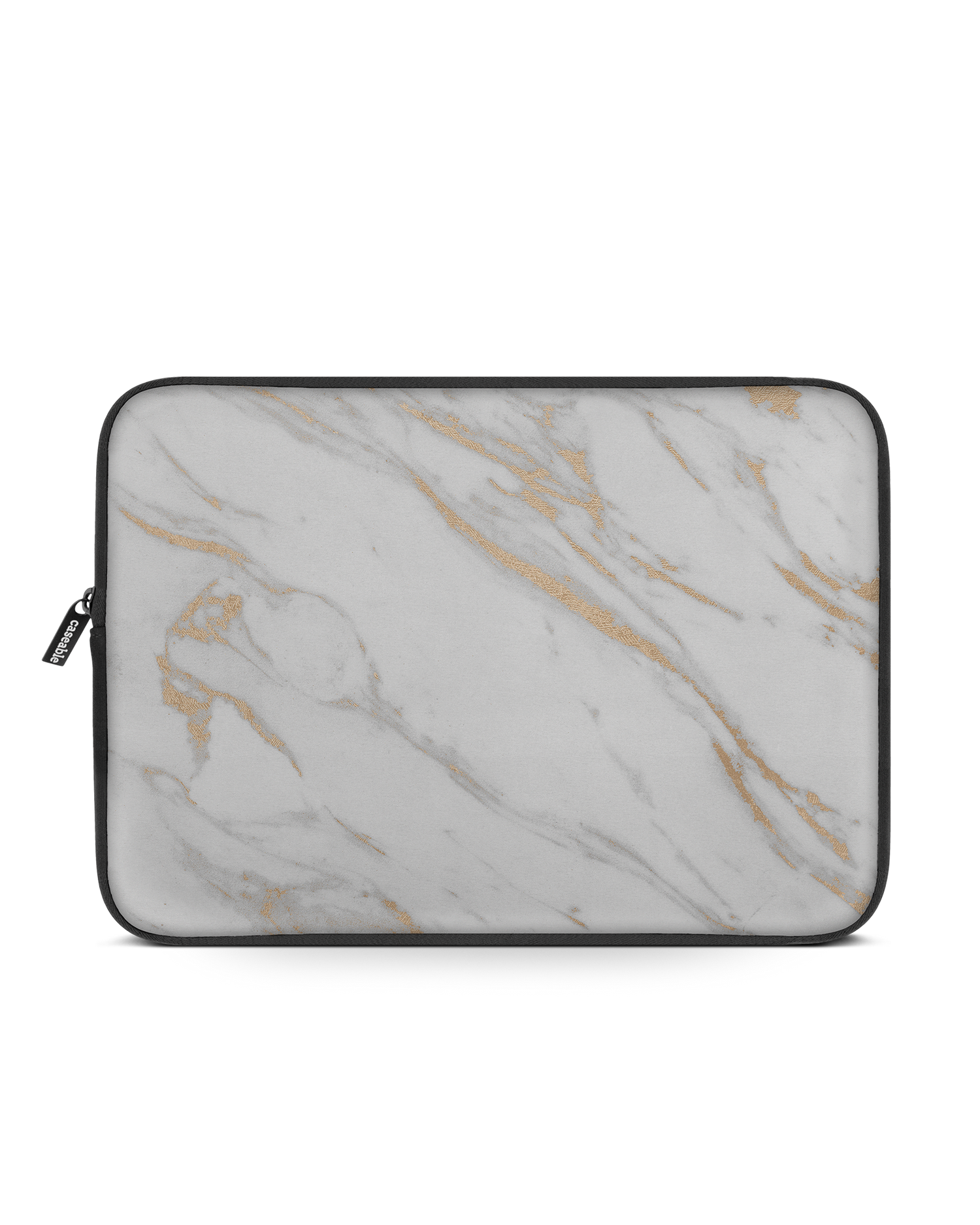 Gold Marble Elegance Laptop Case 16 inch: Front View