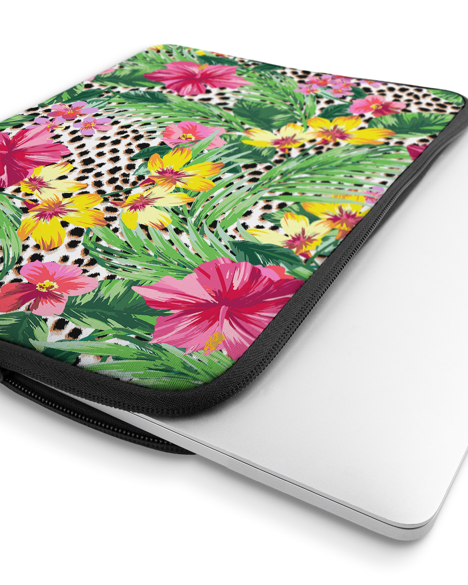 Tropical Cheetah Laptop Case 16 inch with device inside