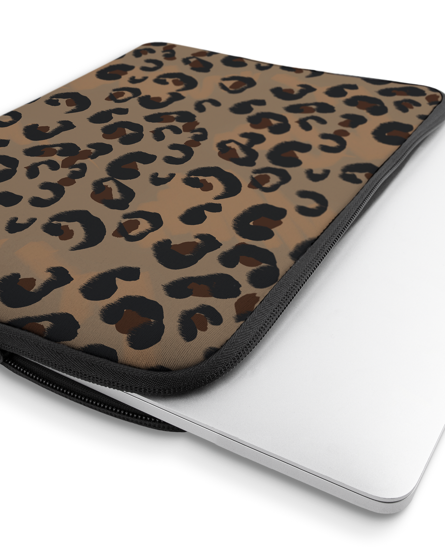 Leopard Repeat Laptop Case 16 inch with device inside