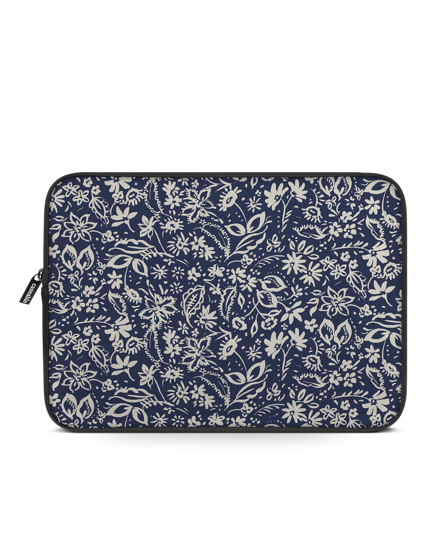 Ditsy Blue Paisley Laptop Case 16 inch: Front View