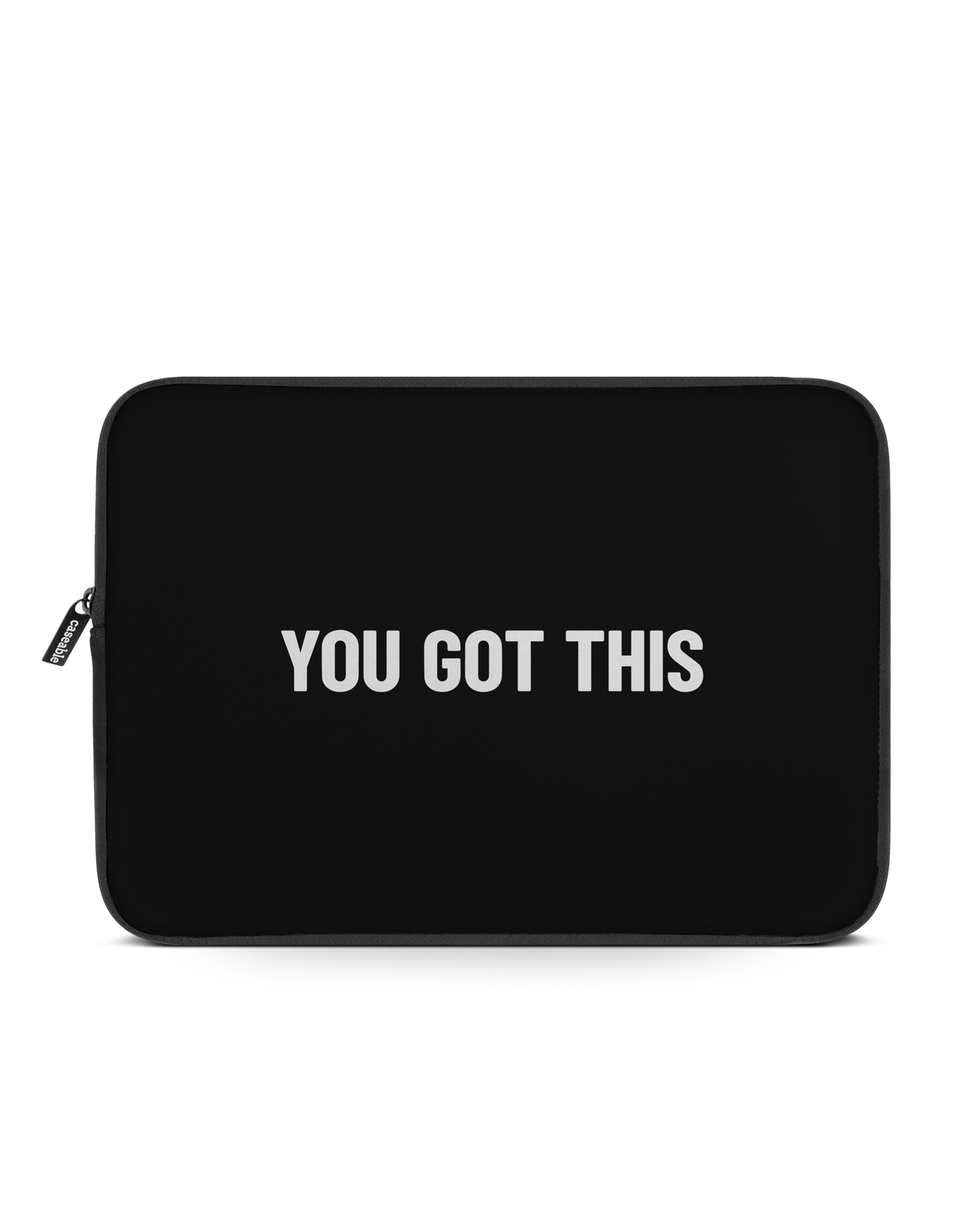 You Got This Black Laptop Case 16 inch: Front View