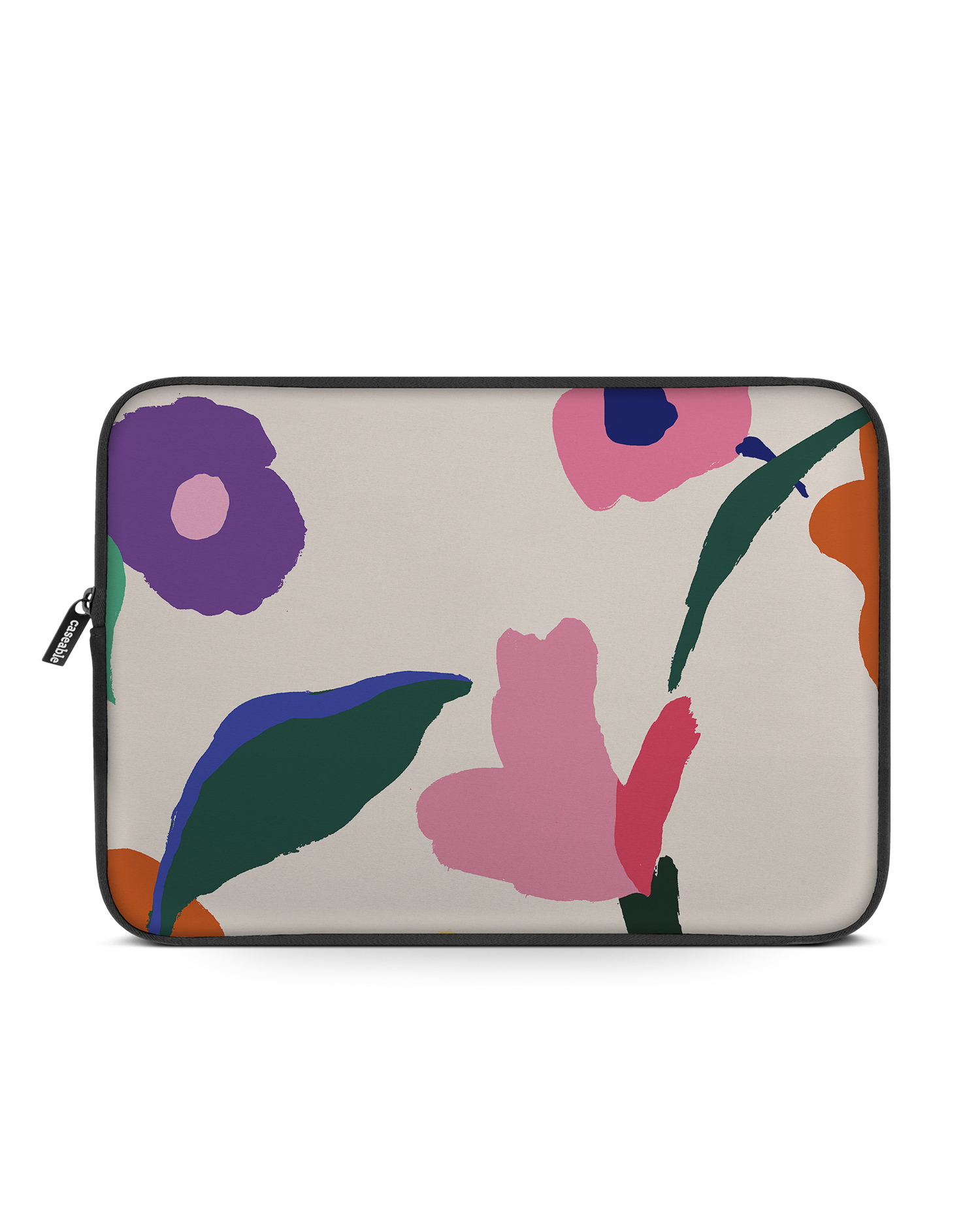 Handpainted Blooms Laptop Case 16 inch: Front View