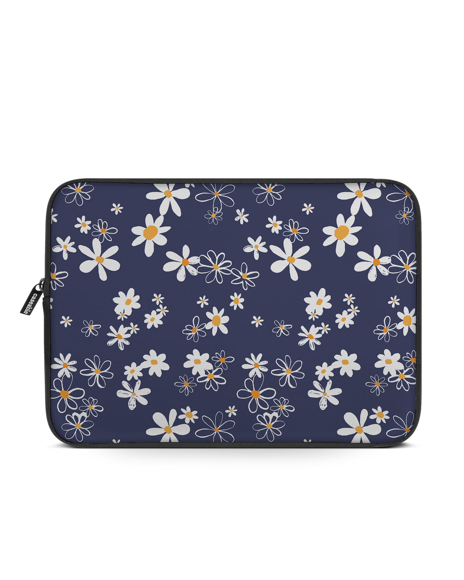 Navy Daisies Laptop Case 16 inch: Front View